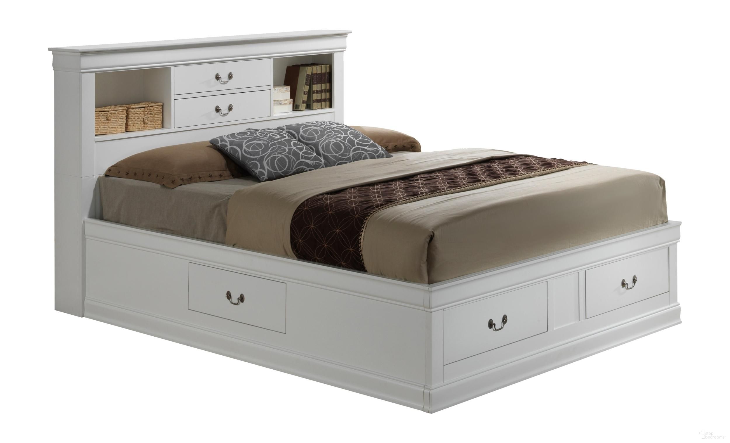 Glory Furniture G3190 Queen Storage Bed in White