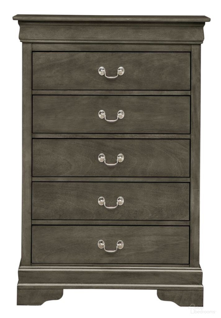 The appearance of Louis Phillipe Chest In Gray designed by Glory in the traditional interior design. This gray piece of furniture was selected by 1StopBedrooms from Louis Phillipe Collection to add a touch of cosiness and style into your home. Sku: G02105-CH. Material: Wood.
