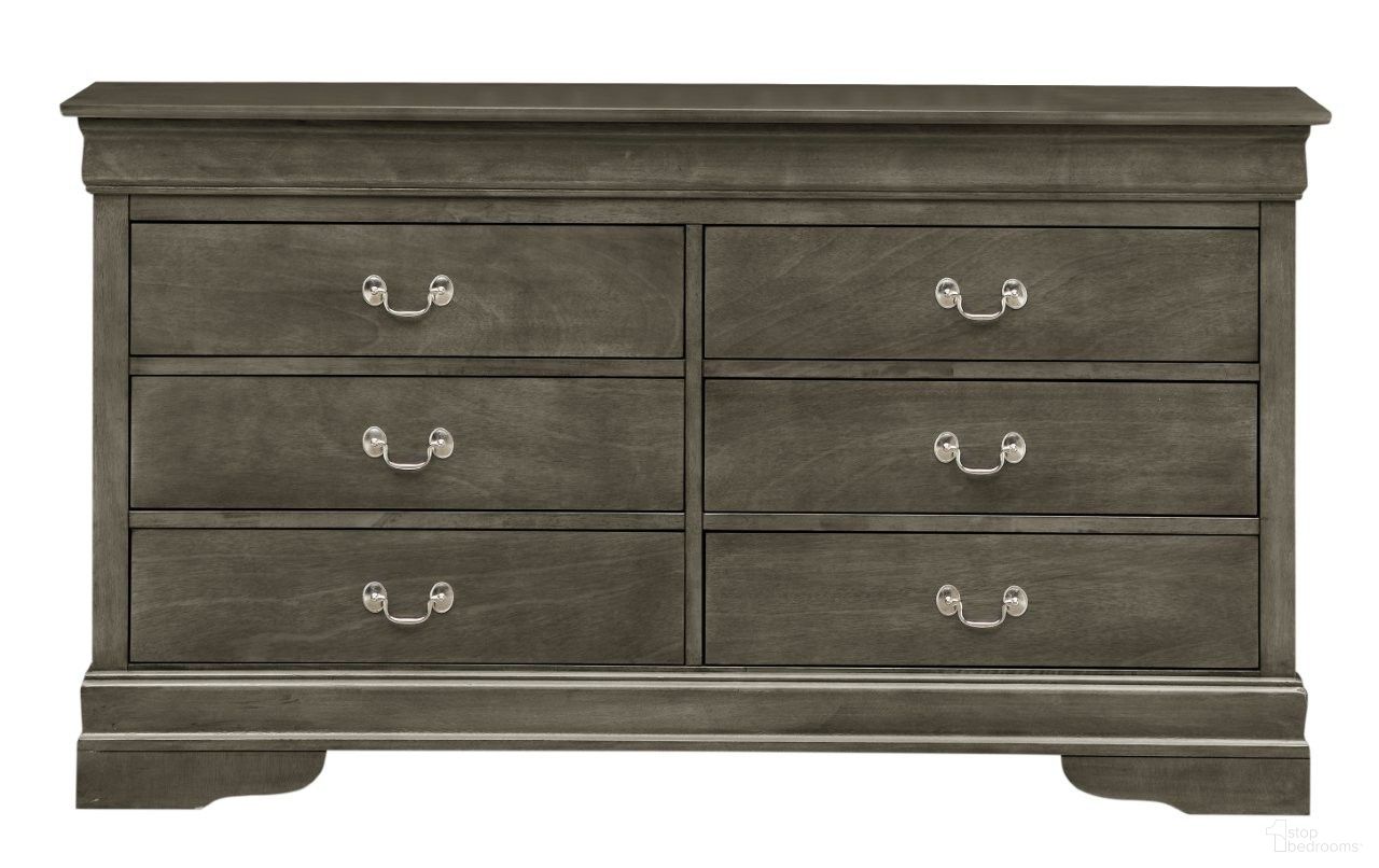 The appearance of Louis Phillipe Dresser In Gray designed by Glory in the traditional interior design. This gray piece of furniture was selected by 1StopBedrooms from Louis Phillipe Collection to add a touch of cosiness and style into your home. Sku: G02105-D. Material: Wood.