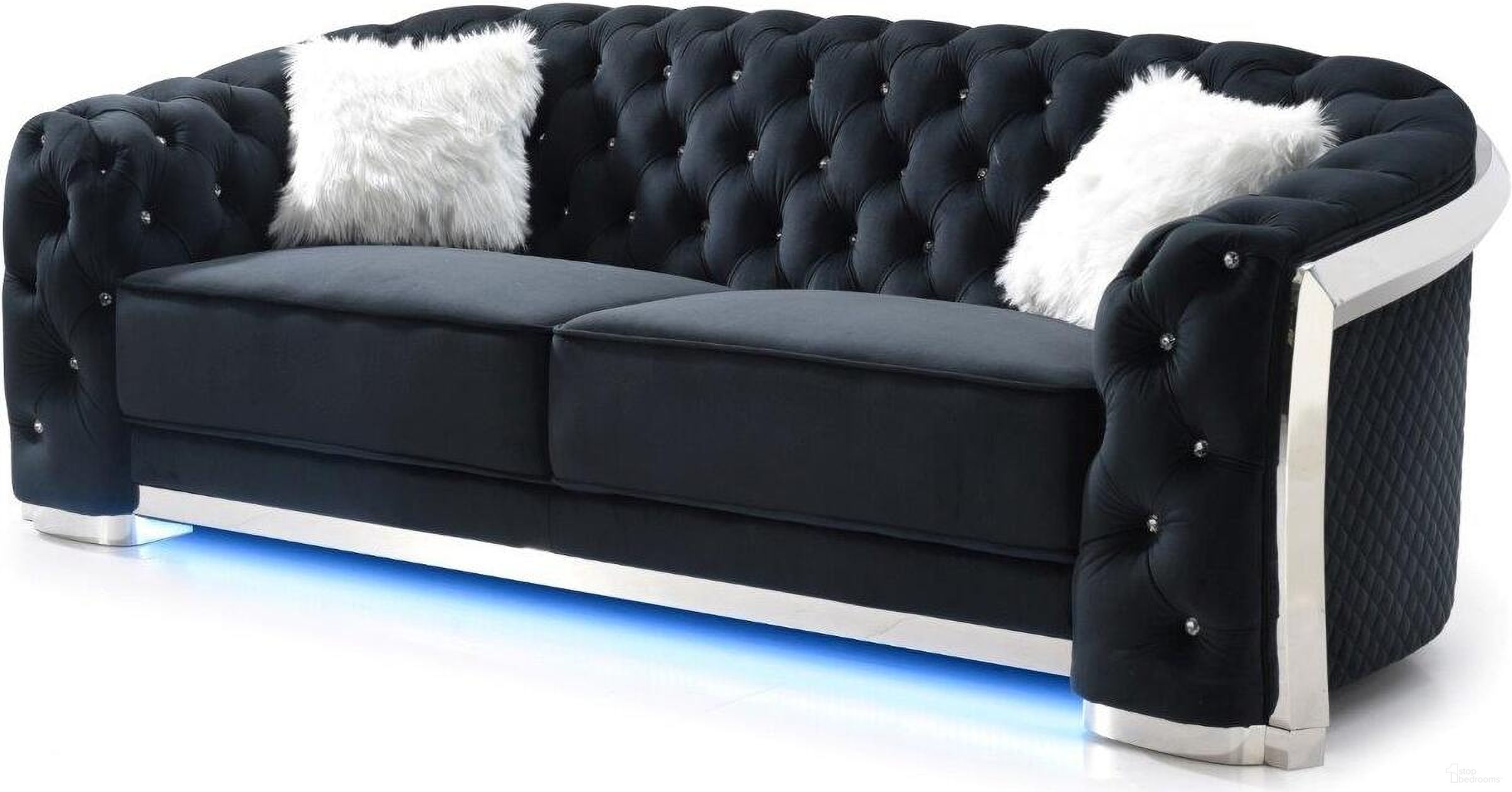 The appearance of Glory Furniture Sapphire Black Sofa designed by Glory in the glam interior design. This black piece of furniture was selected by 1StopBedrooms from Sapphire Collection to add a touch of cosiness and style into your home. Sku: G0593A-S. Material: Foam.