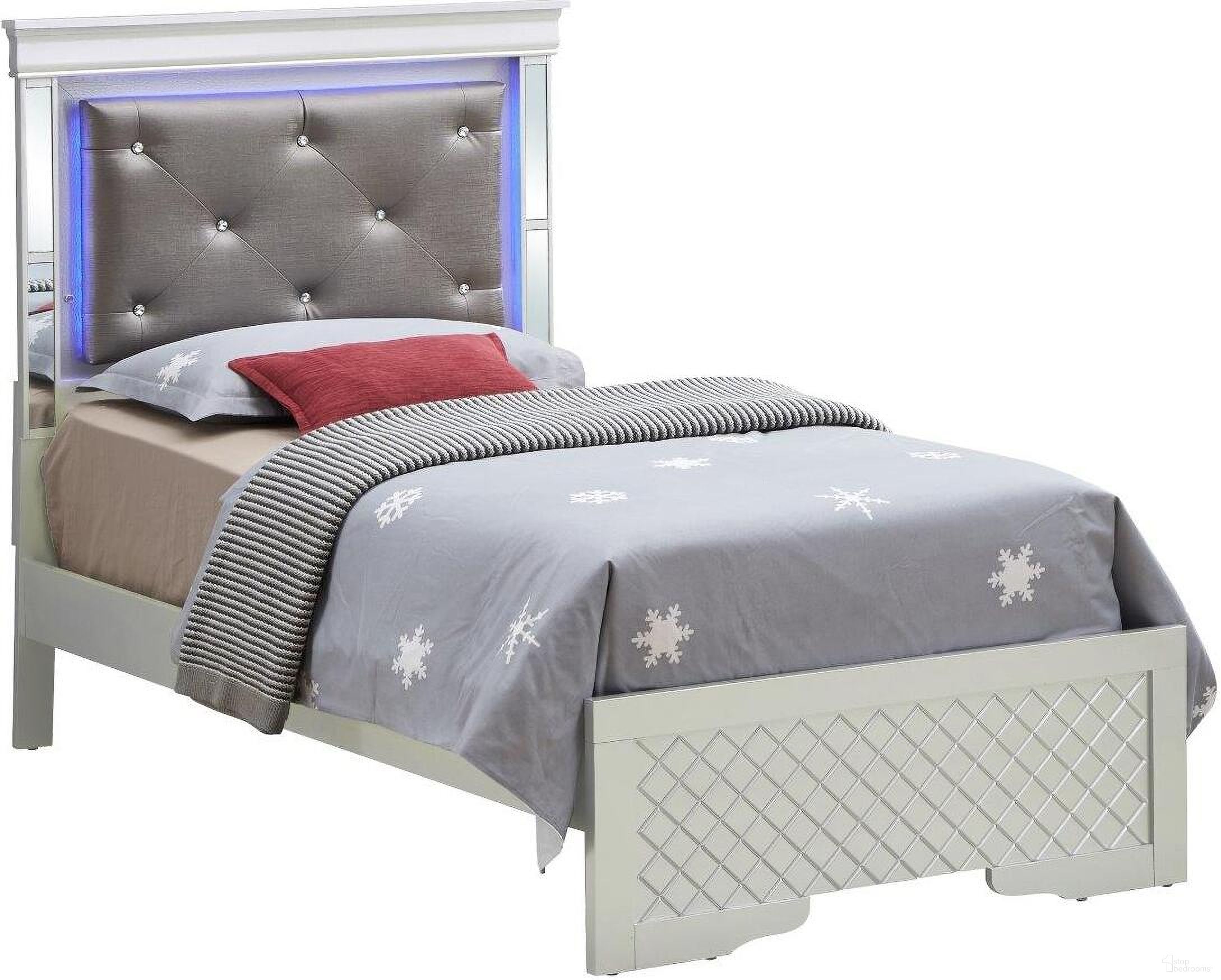 The appearance of Glory Furniture Verona Twin Bed In Silver Champagne G6700C-TB3 designed by Glory in the modern / contemporary interior design. This silver champagne piece of furniture  was selected by 1StopBedrooms from Verona Collection to add a touch of cosiness and style into your home. Sku: G6700C-TB3 Box 1;G6700C-TB3 Box 2;G6700C-TB3 Box 3. Bed Type: Panel Bed. Bed Size: Twin. Material: Wood Veneer.
