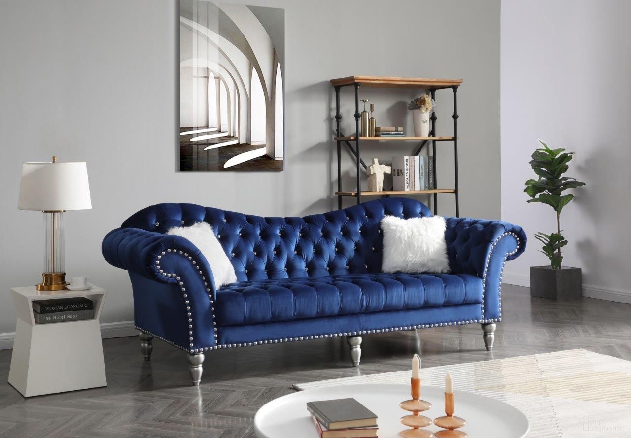 The appearance of Glory Furniture Wilshire G0953A-S Sofa designed by Glory in the traditional interior design. This blue piece of furniture was selected by 1StopBedrooms from Wilshire Collection to add a touch of cosiness and style into your home. Sku: G0953A-S Box 1;G0953A-S Box 2;G0953A-S Box 3. Material: Velvet.