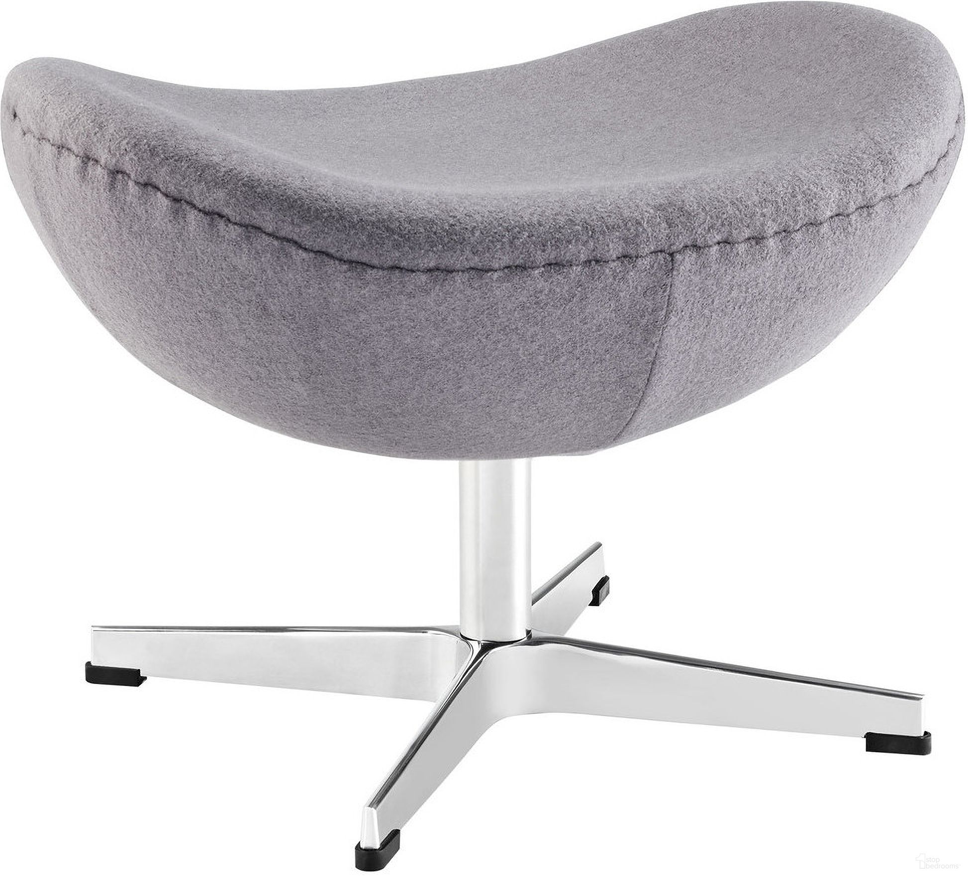 Glove Wool Ottoman In Dark Gray