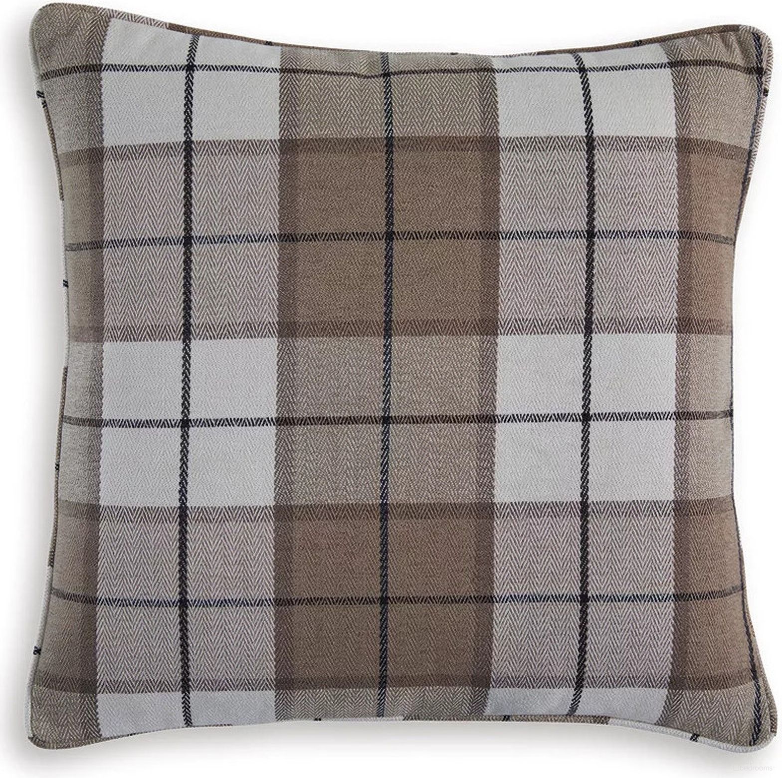 The appearance of Godricton Pillow In Brown/Black/Cream designed by Signature Design by Ashley in the transitional interior design. This brown/black/cream piece of furniture  was selected by 1StopBedrooms from Godricton Collection to add a touch of cosiness and style into your home. Sku: A1001103P. Material: Fabric.