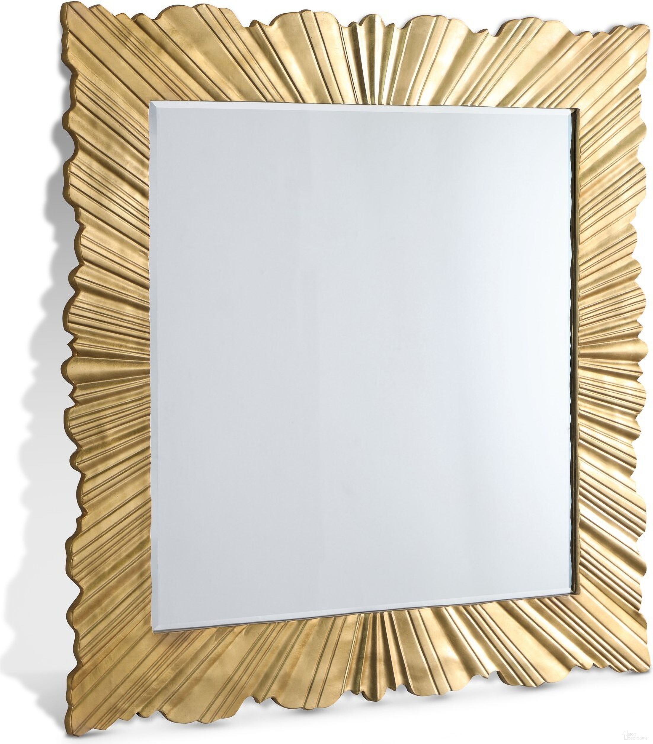 The appearance of Golda Mirror In Gold designed by Meridian in the modern / contemporary interior design. This gold piece of furniture  was selected by 1StopBedrooms from Golda Collection to add a touch of cosiness and style into your home. Sku: 447-M. Material: Wood.