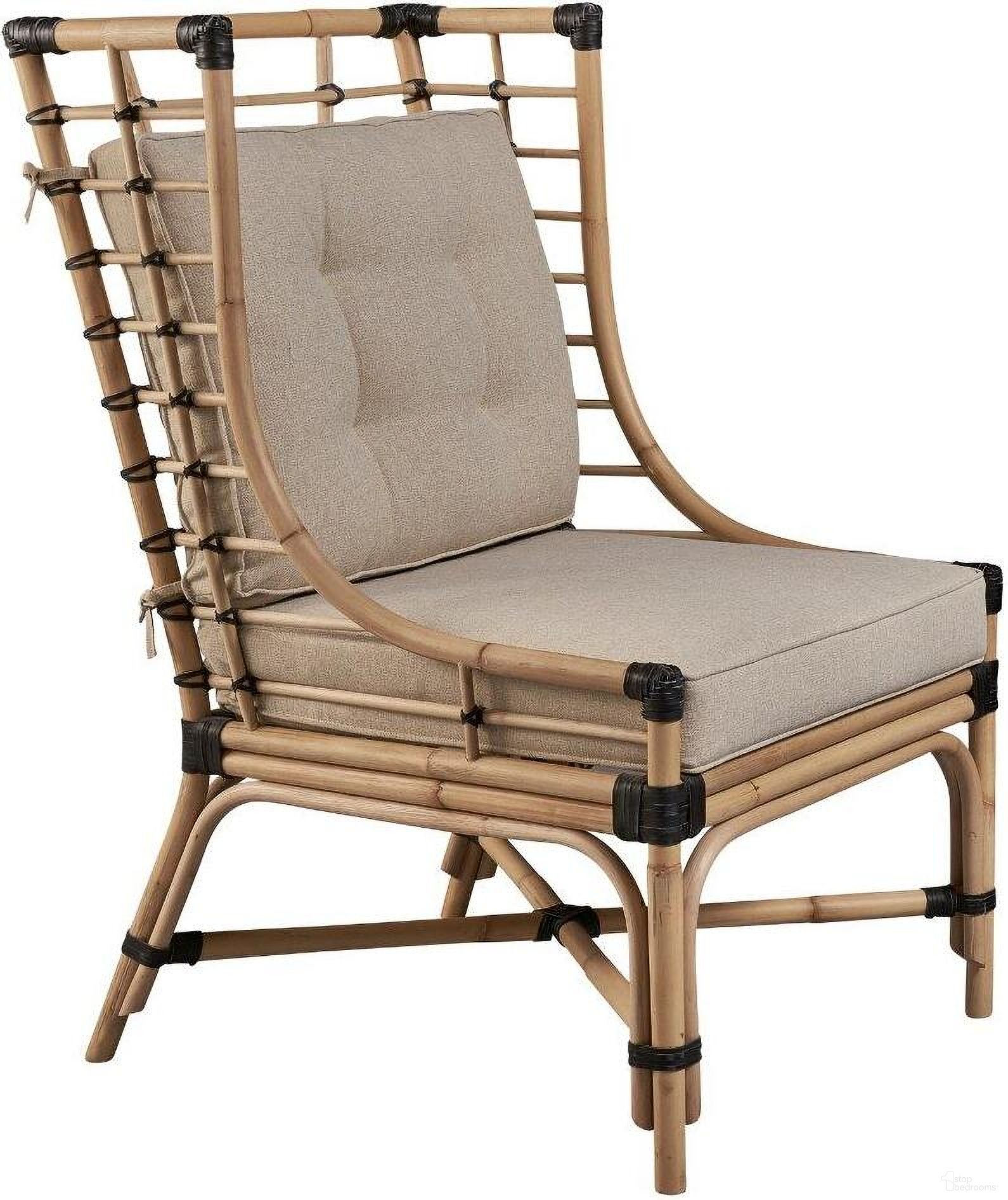 The appearance of Golden Days Rattan Chair with Leather Bindings designed by Furniture Classics in the traditional interior design. This black and natural piece of furniture was selected by 1StopBedrooms from to add a touch of cosiness and style into your home. Sku: 18-70. Material: Rattan.