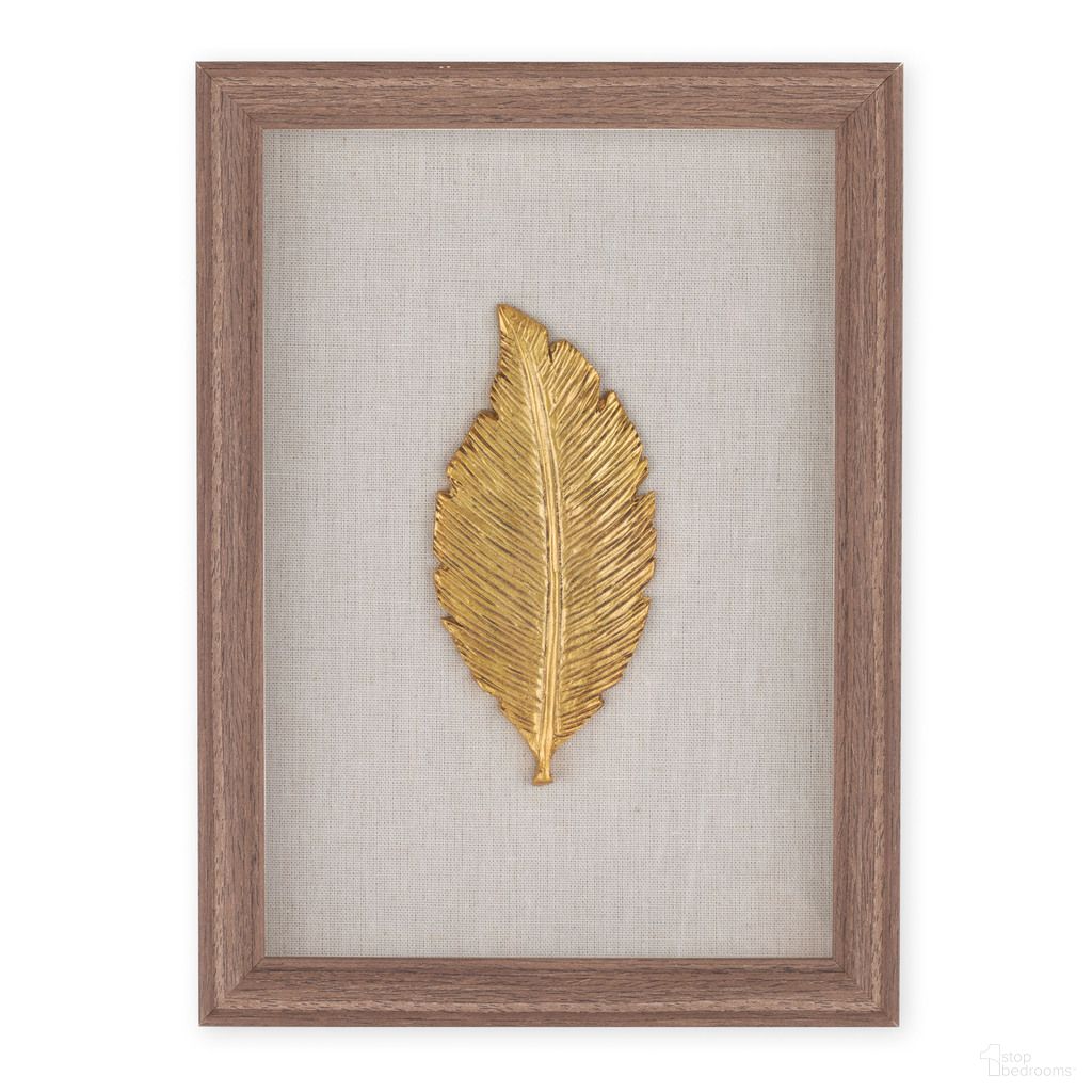 Golden Leaves II Shadow Box In Gold