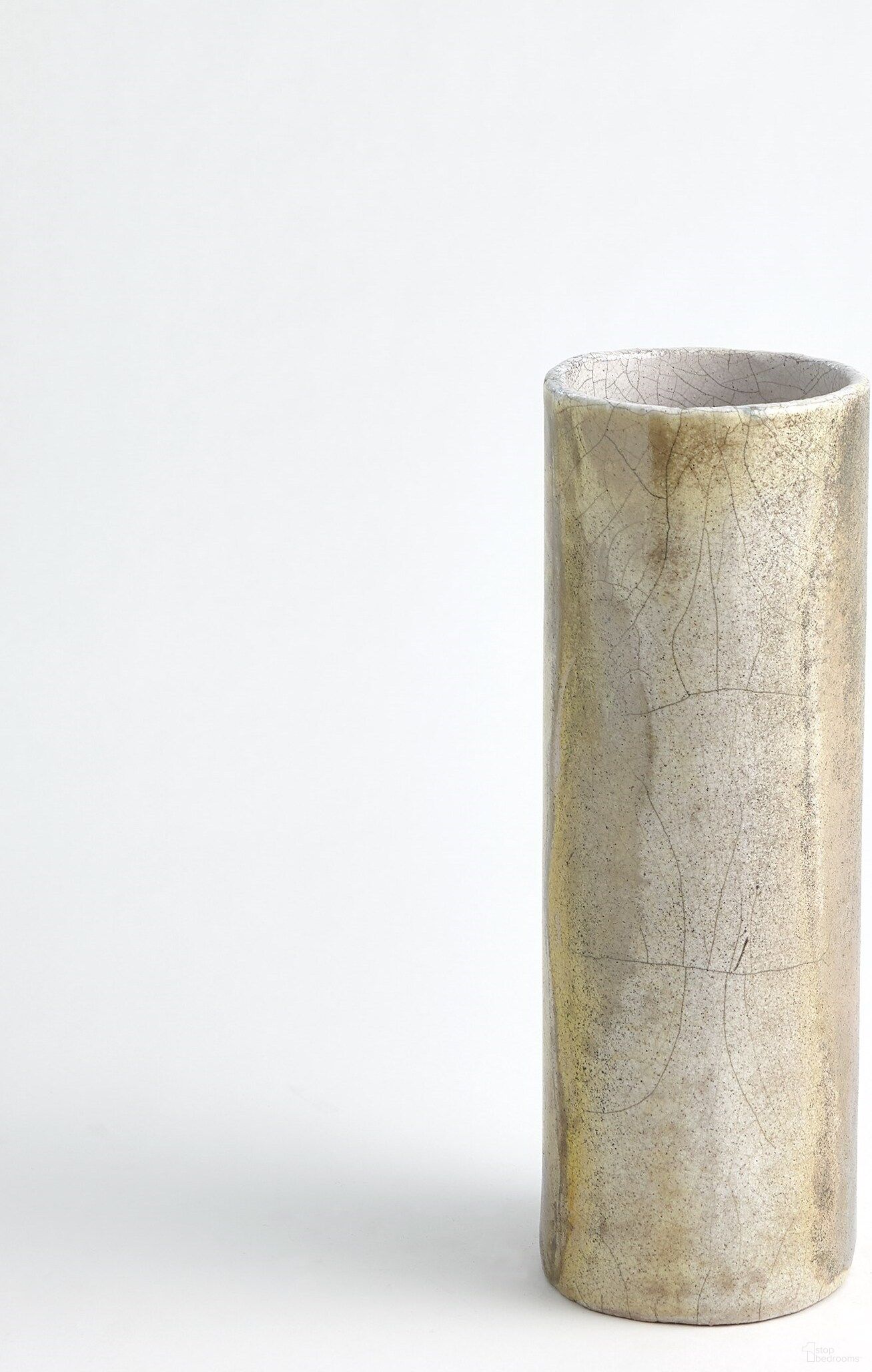 Golden Raku Small Vase In White