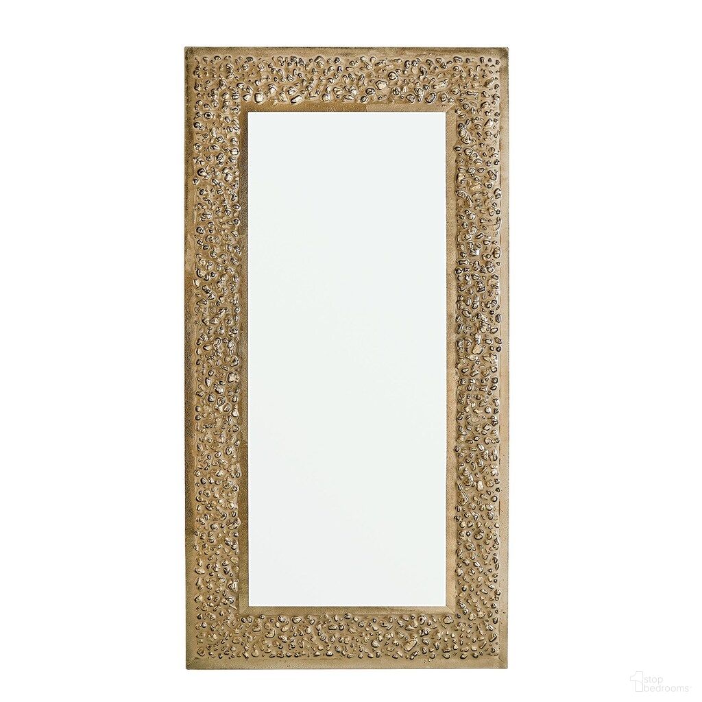 Golden Stone Mirror In Green