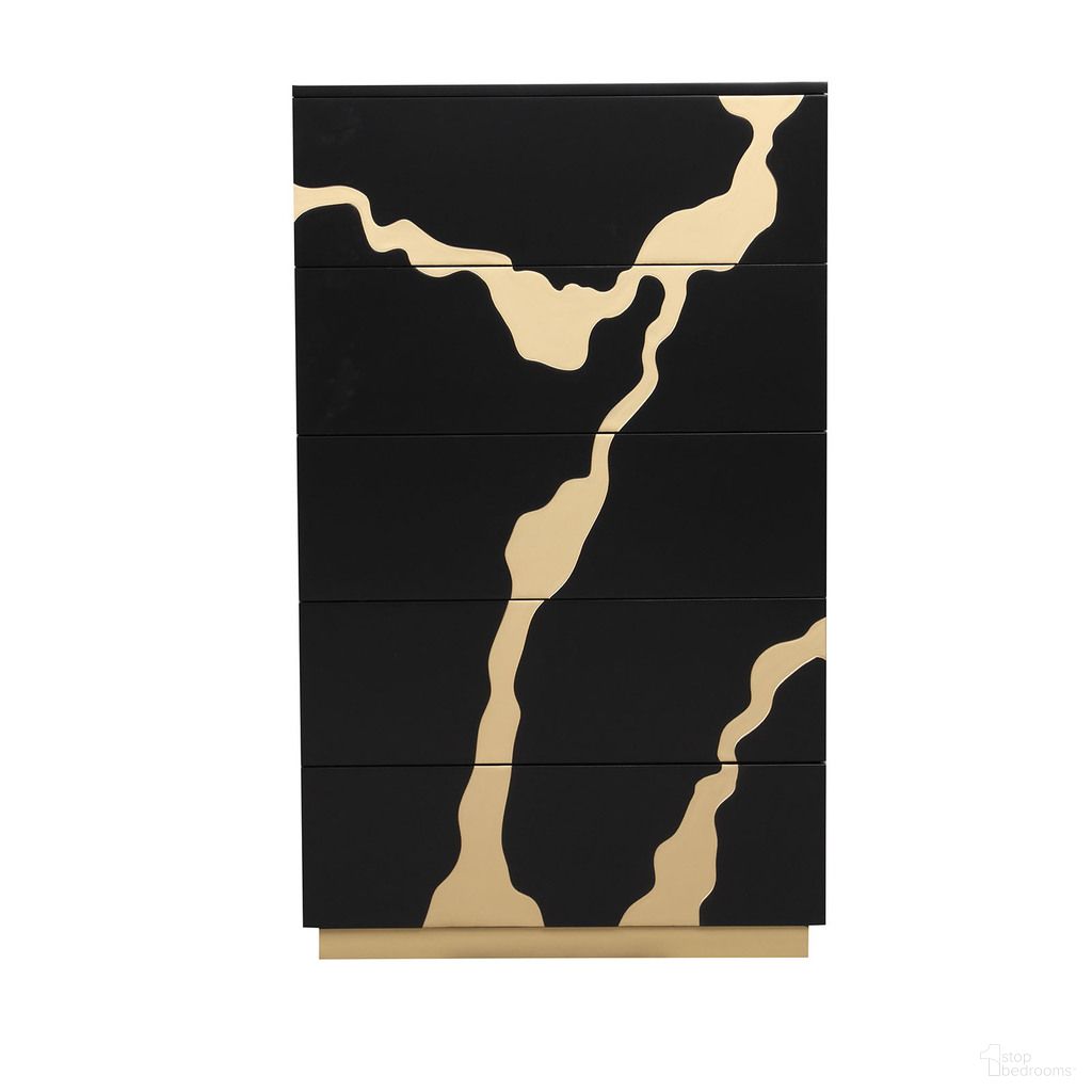 The appearance of Goldsberg Chest In Black and Gold designed by Furniture of America in the modern / contemporary interior design. This black/gold piece of furniture was selected by 1StopBedrooms from Goldsberg Collection to add a touch of cosiness and style into your home. Sku: FM7425BK-C. Material: Pine Wood.