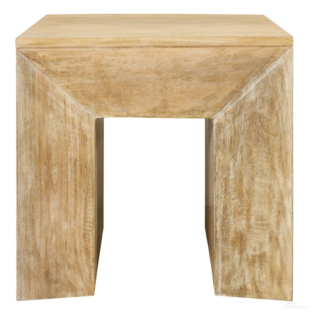 Goliath Solid Mango Wood End Table In Natural