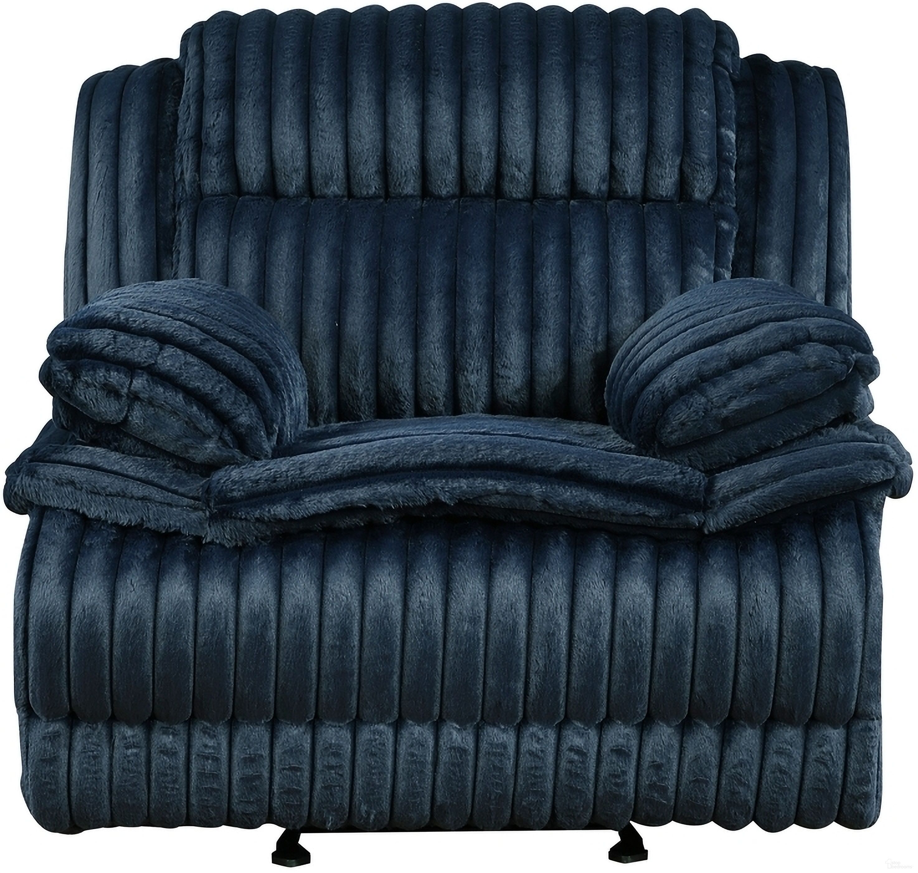 The appearance of Goodland Glider Reclining Chair In Blue designed by Homelegance in the modern / contemporary interior design. This blue piece of furniture was selected by 1StopBedrooms from Goodland Collection to add a touch of cosiness and style into your home. Sku: 9577BU-1. Material: Corduroy.