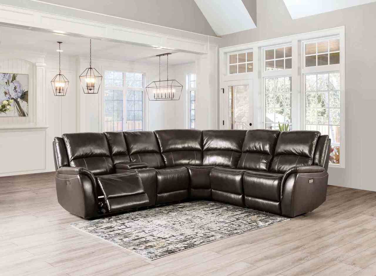 Gorgius Power Sectional In Espresso
