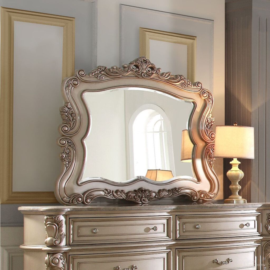 The appearance of Gorsedd Mirror designed by ACME in the transitional interior design. This antique white piece of furniture was selected by 1StopBedrooms from Gorsedd Collection to add a touch of cosiness and style into your home. Sku: 27444. Material: MDF.