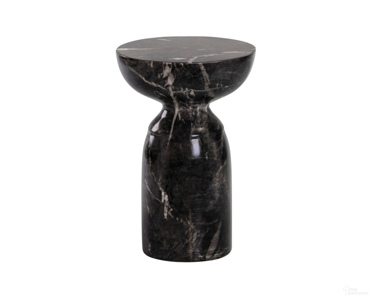 Goya Marble Look End Table In Black