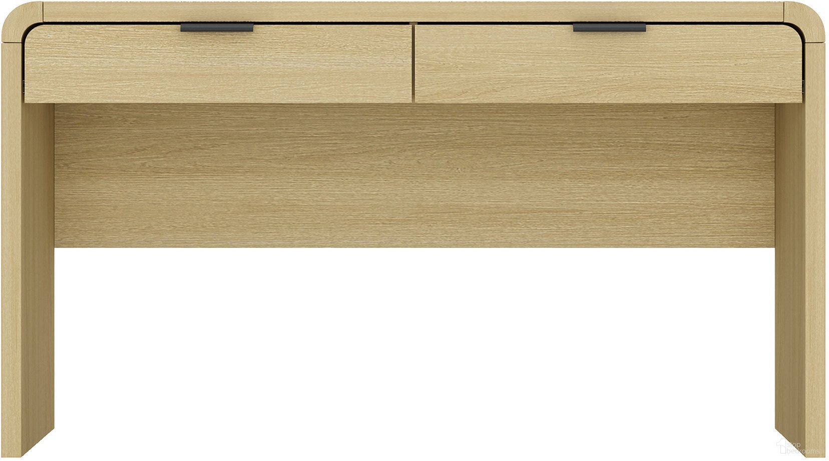 Grace 54 Inch Home Office Desk In Natural Oak and Black