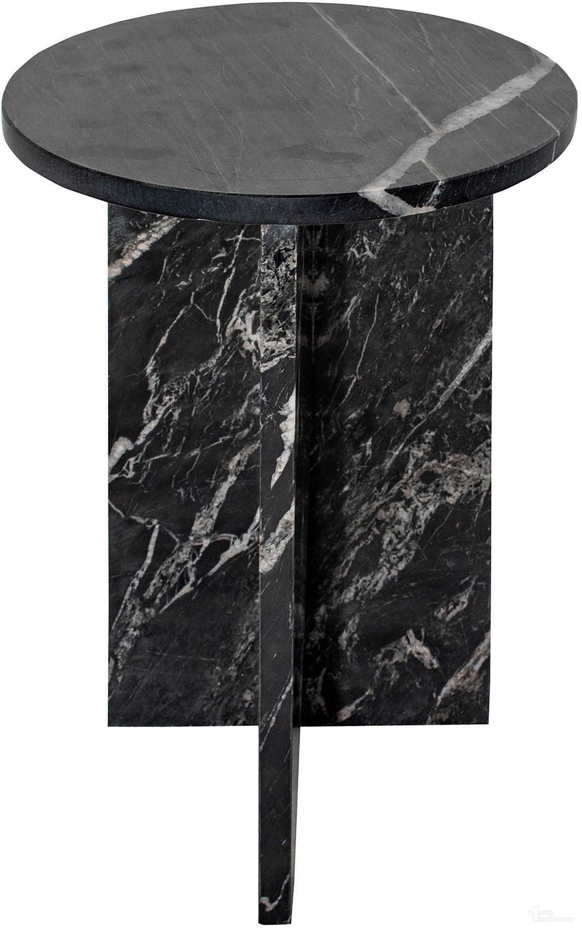 The appearance of Grace Accent Table With Marble In Black designed by Moes Home in the modern / contemporary interior design. This black piece of furniture  was selected by 1StopBedrooms from Grace Collection to add a touch of cosiness and style into your home. Sku: PJ-1021-02. Material: Marble.