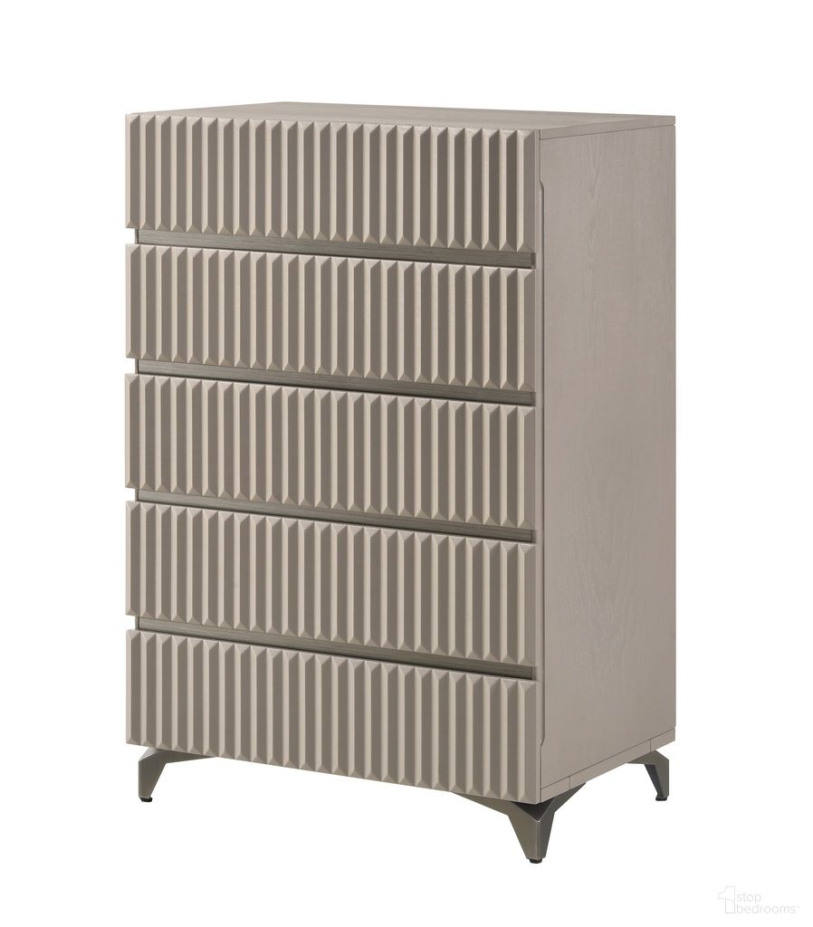 The appearance of Grace Chest In Matte Taupe designed by J&M in the modern / contemporary interior design. This matte taupe piece of furniture was selected by 1StopBedrooms from Grace Collection to add a touch of cosiness and style into your home. Sku: 16844-C.