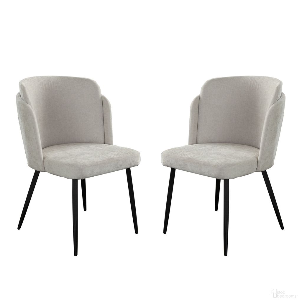 The appearance of Grace Dining Chairs Set of 2 In Cream Polyester Fabric with Black Powder Coat Legs designed by Diamond Sofa in the modern / contemporary interior design. This cream piece of furniture was selected by 1StopBedrooms from Grace Collection to add a touch of cosiness and style into your home. Sku: GRACEDCCM2PK. Material: Polyester. Chair Type: Side Chair.