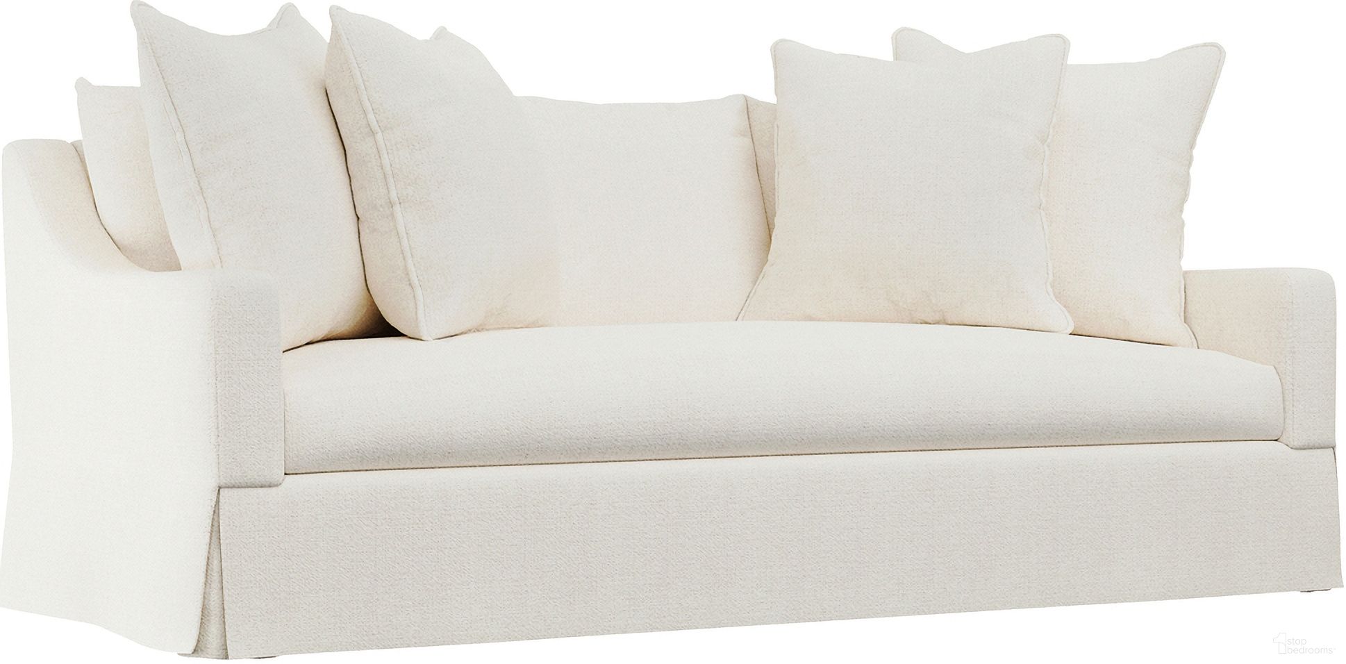 The appearance of Grace Fabric Sofa In White designed by Bernhardt in the modern / contemporary interior design. This white chenille piece of furniture was selected by 1StopBedrooms from Grace Collection to add a touch of cosiness and style into your home. Sku: P4917_5558-000. Material: Wood. Upholstery Material: Chenille.