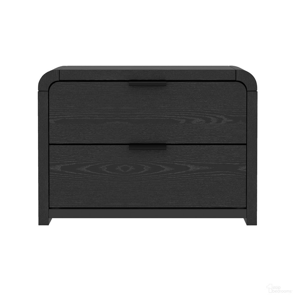 Grace Modern 2-Drawer 28" Nightstand in Black