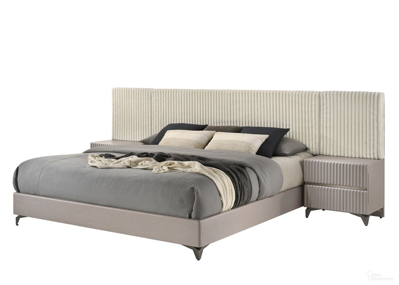 Grace Queen Bed In Taupe