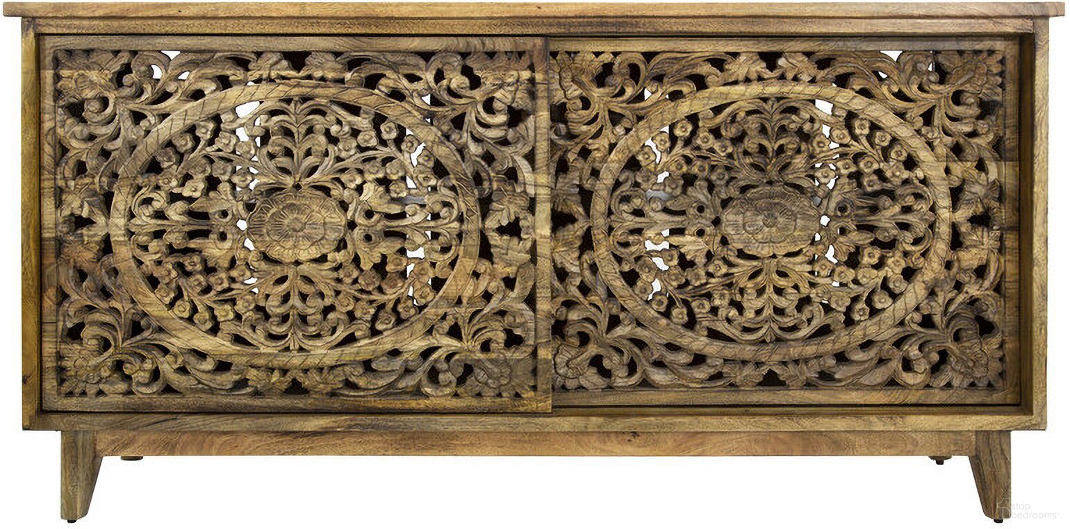 The appearance of Gracia Large Cabinet In Natural Brown designed by Yosemite Home Decor in the transitional interior design. This natural brown piece of furniture  was selected by 1StopBedrooms from  to add a touch of cosiness and style into your home. Sku: 210048. Material: Wood.