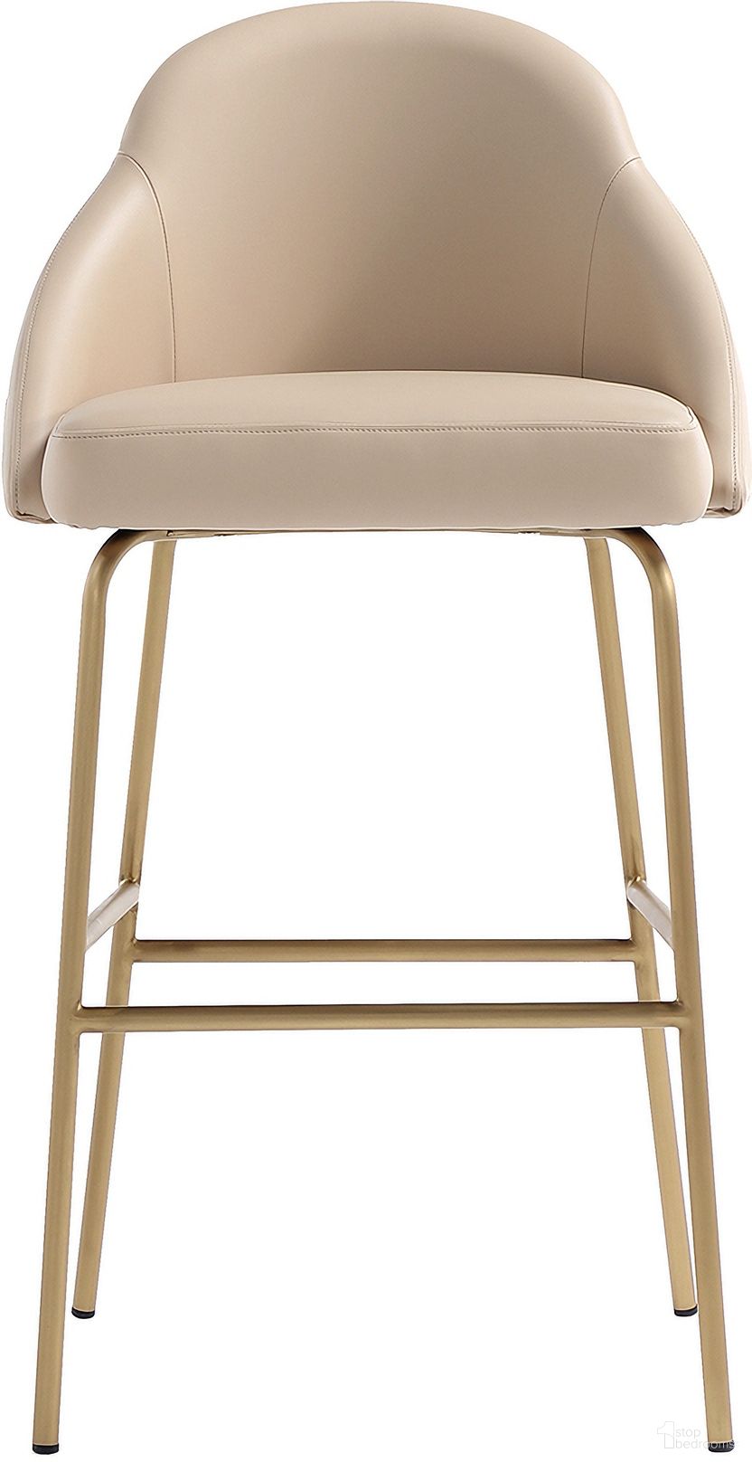 The appearance of Gracie Barstool In Tan and Gold designed by Manhattan Comfort in the modern / contemporary interior design. This tan and gold piece of furniture  was selected by 1StopBedrooms from Gracie Collection to add a touch of cosiness and style into your home. Sku: BS022-GTN. Material: Steel.