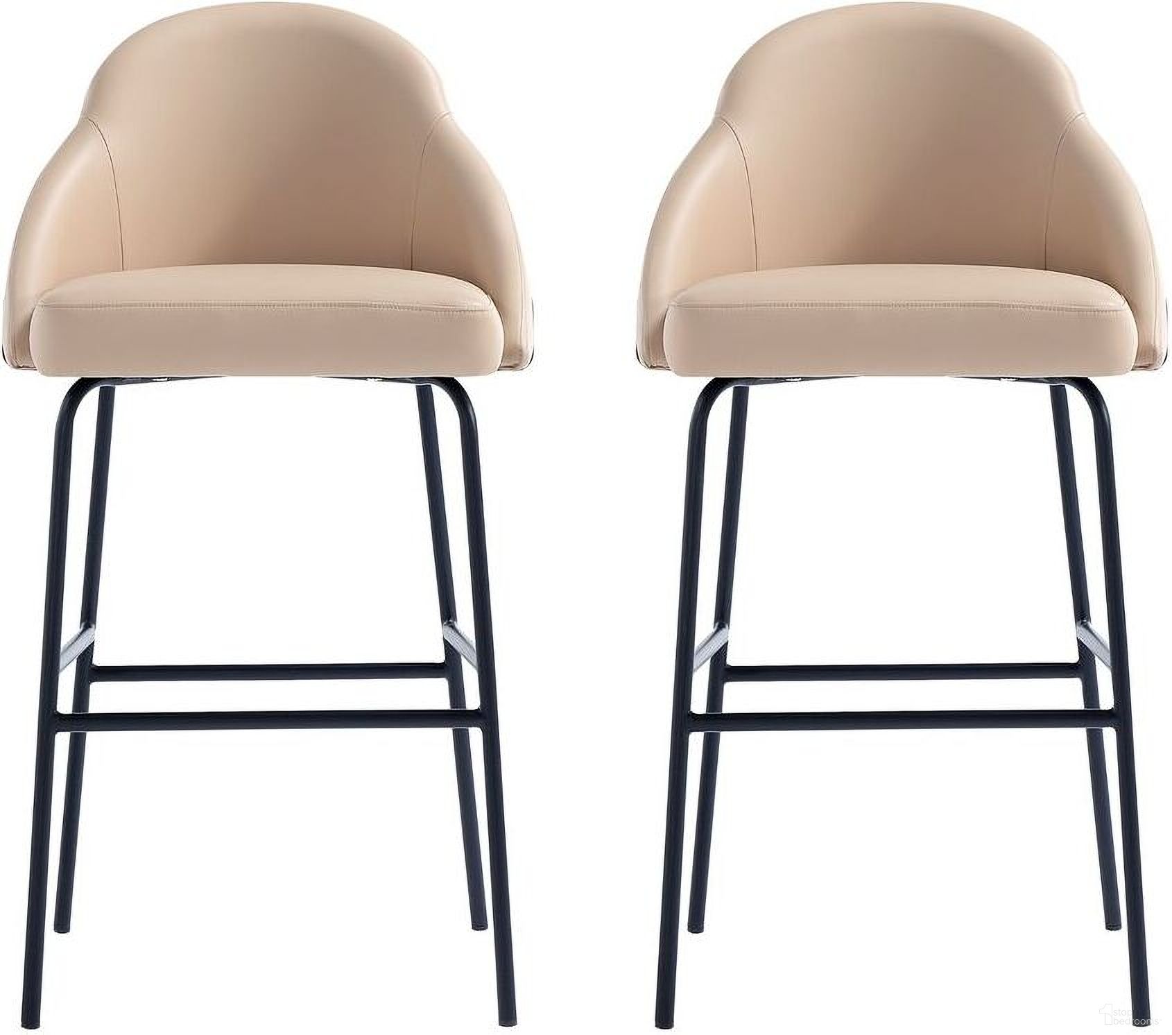 The appearance of Gracie Barstool Set of 2 In Tan and Black designed by Manhattan Comfort in the modern / contemporary interior design. This black and tan piece of furniture  was selected by 1StopBedrooms from Gracie Collection to add a touch of cosiness and style into your home. Sku: BS022-BTN;BS022-BTN. Material: Steel.