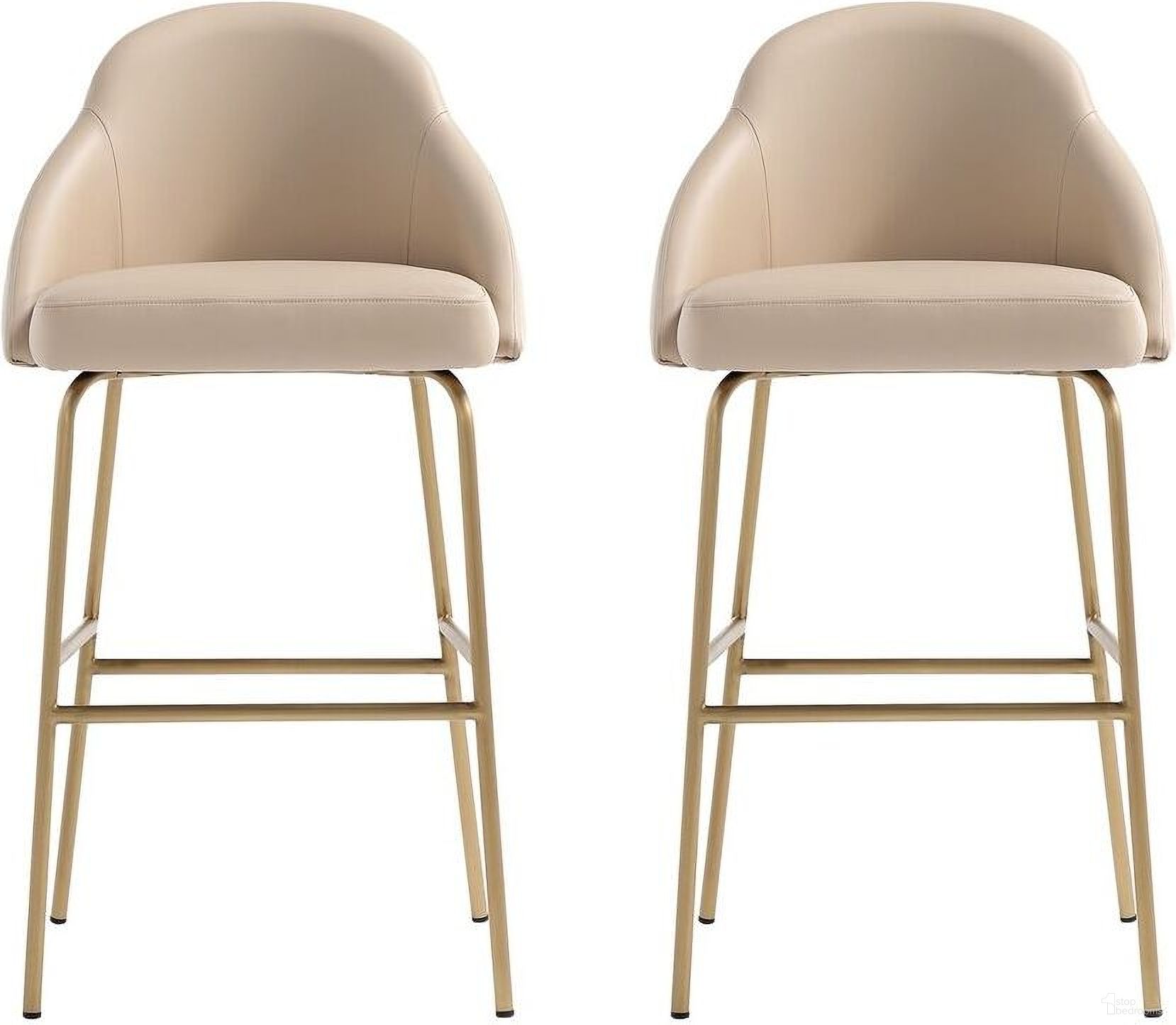 The appearance of Gracie Barstool Set of 2 In Tan and Gold designed by Manhattan Comfort in the modern / contemporary interior design. This tan and gold piece of furniture was selected by 1StopBedrooms from Gracie Collection to add a touch of cosiness and style into your home. Sku: BS022-GTN;BS022-GTN. Material: Steel.