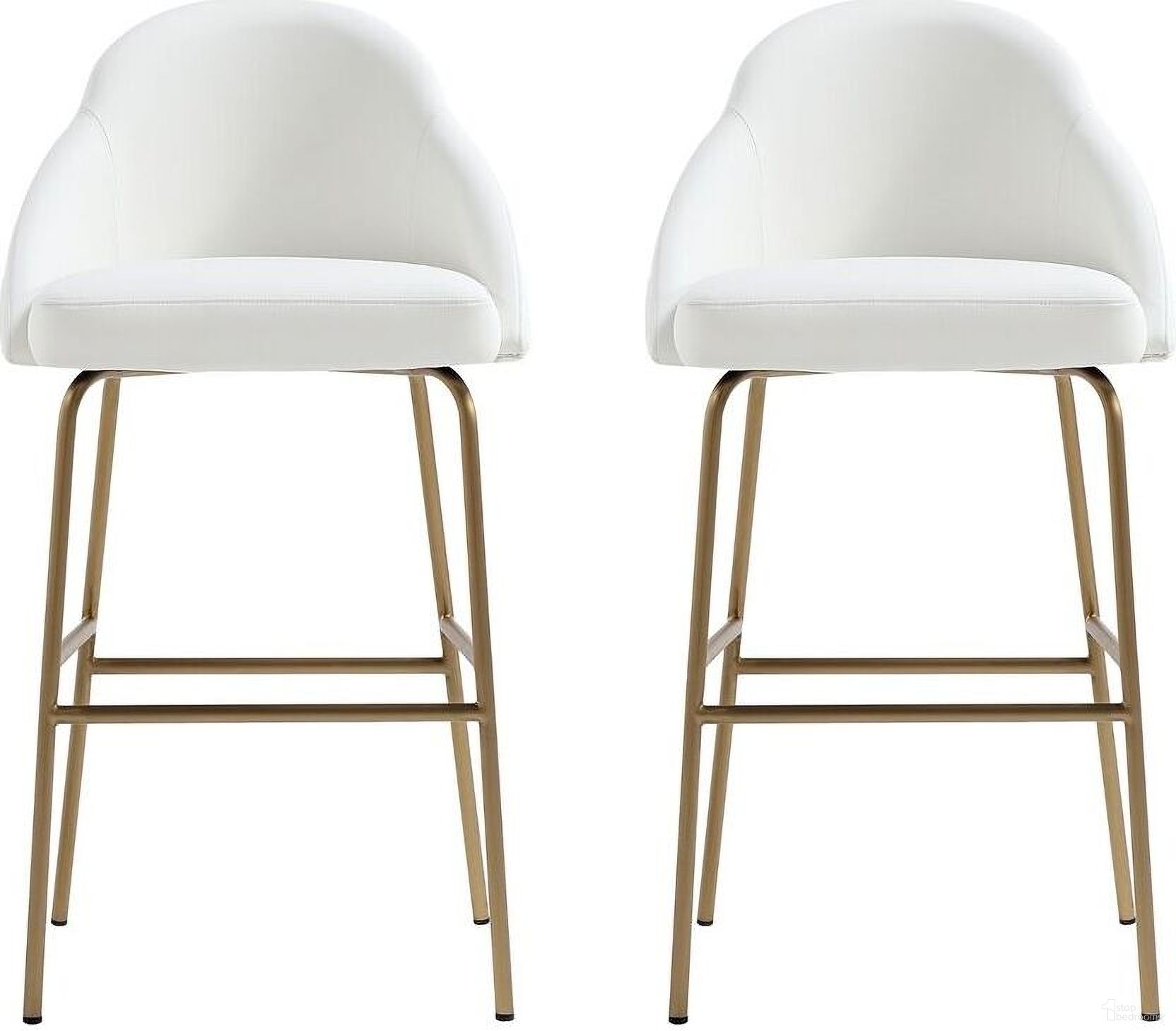 The appearance of Gracie Barstool Set of 2 In White and Gold designed by Manhattan Comfort in the modern / contemporary interior design. This white and gold piece of furniture was selected by 1StopBedrooms from Gracie Collection to add a touch of cosiness and style into your home. Sku: BS022-GWH;BS022-GWH. Material: Steel.