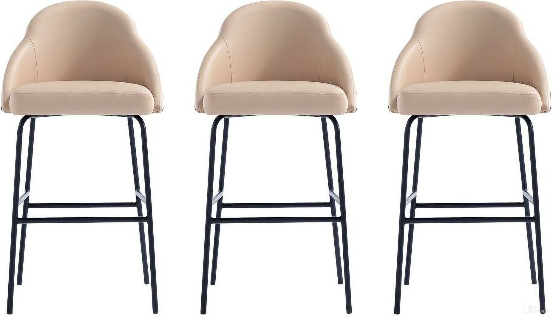 The appearance of Gracie Barstool Set of 3 In Tan and Black designed by Manhattan Comfort in the modern / contemporary interior design. This black and tan piece of furniture  was selected by 1StopBedrooms from Gracie Collection to add a touch of cosiness and style into your home. Sku: BS022-BTN;BS022-BTN;BS022-BTN. Material: Steel.