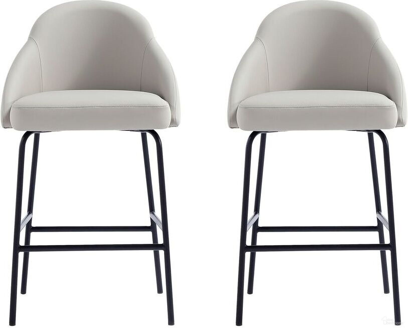 The appearance of Gracie Counter Stool Set of 2 In Stone and Black designed by Manhattan Comfort in the modern / contemporary interior design. This stone/black piece of furniture  was selected by 1StopBedrooms from Gracie Collection to add a touch of cosiness and style into your home. Sku: CS019-BST;CS019-BST. Material: Steel.