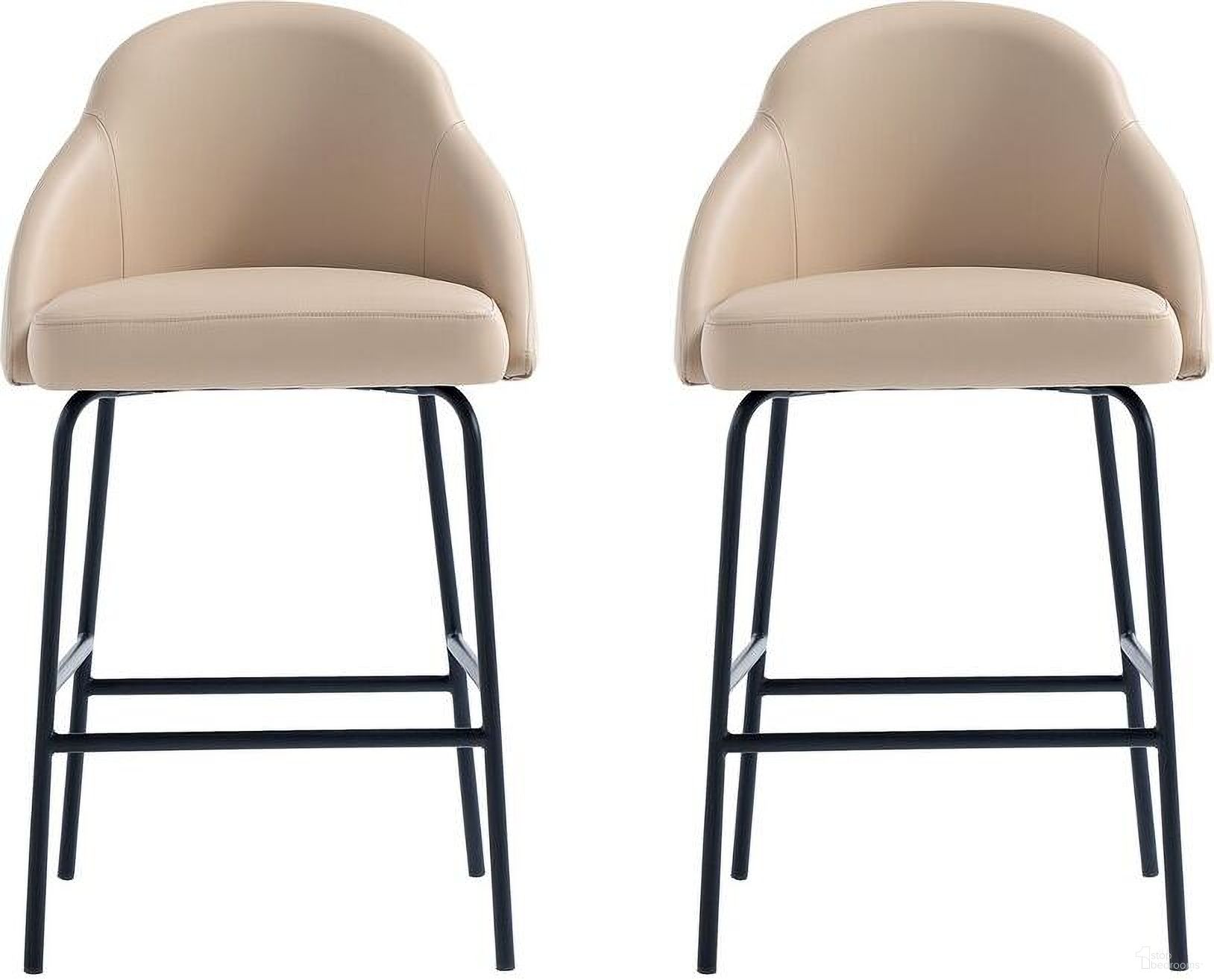 Gracie Counter Stool Set of 2 In Tan and Black
