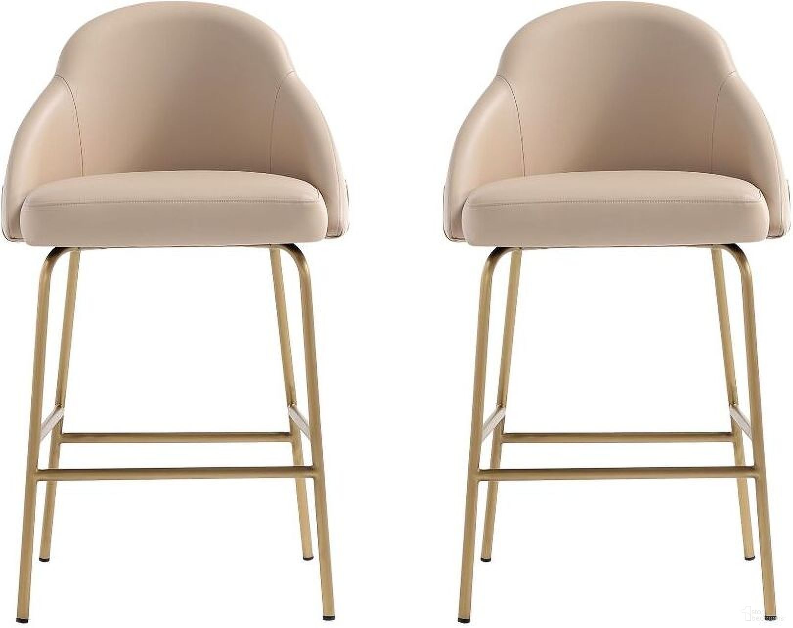 The appearance of Gracie Counter Stool Set of 2 In Tan and Gold designed by Manhattan Comfort in the modern / contemporary interior design. This tan and gold piece of furniture was selected by 1StopBedrooms from Gracie Collection to add a touch of cosiness and style into your home. Sku: CS019-GTN;CS019-GTN. Material: Steel.