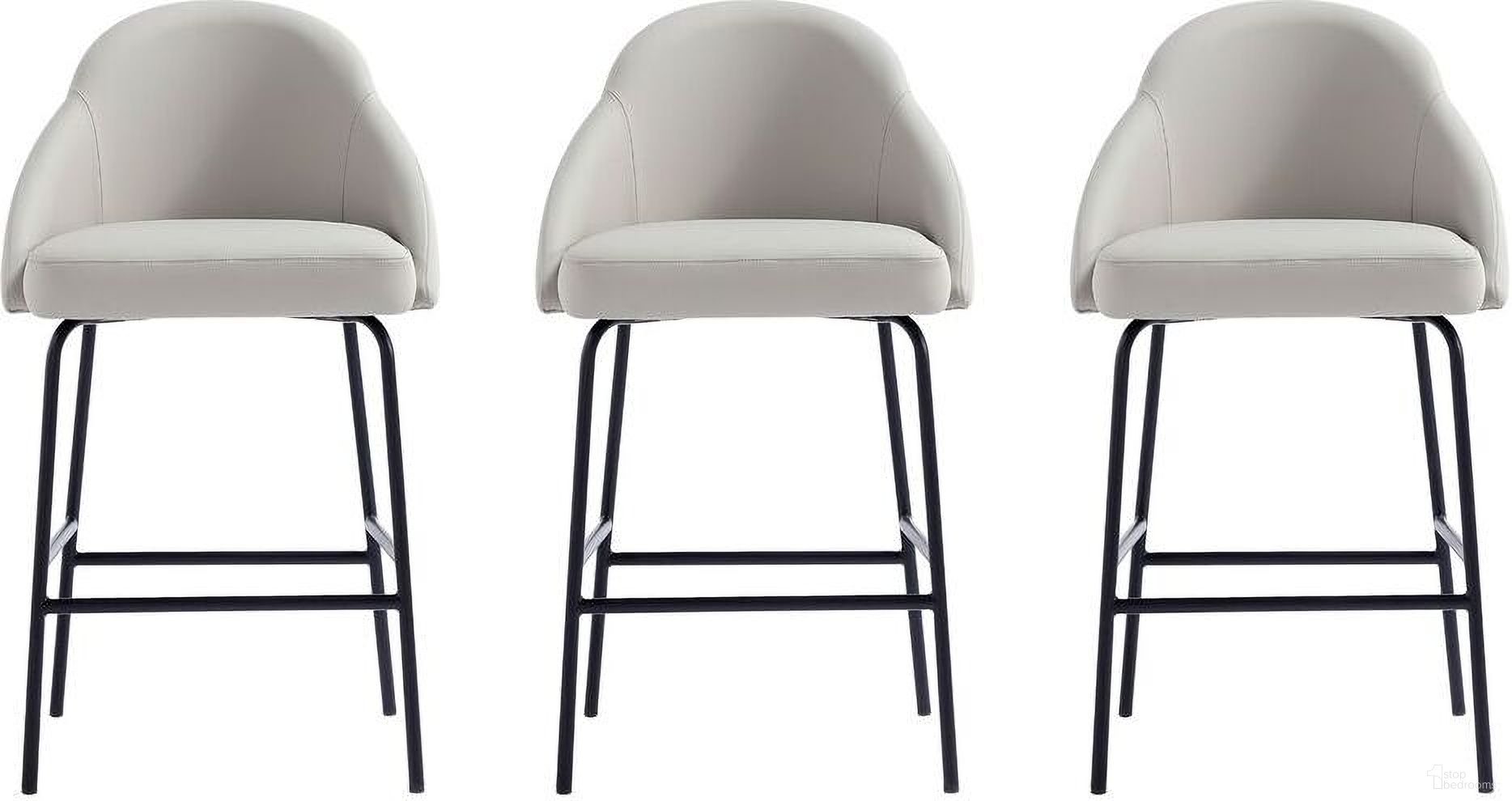 The appearance of Gracie Counter Stool Set of 3 In Stone and Black designed by Manhattan Comfort in the modern / contemporary interior design. This stone/black piece of furniture  was selected by 1StopBedrooms from Gracie Collection to add a touch of cosiness and style into your home. Sku: CS019-BST;CS019-BST;CS019-BST. Material: Steel.