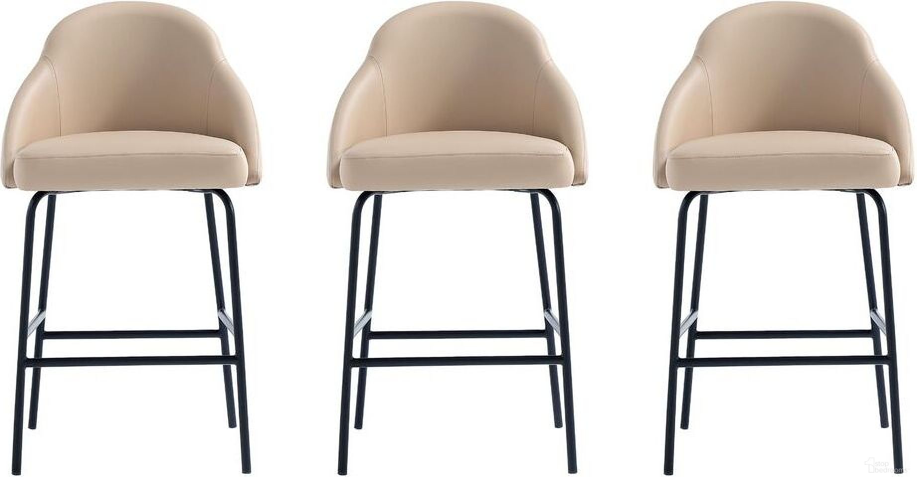 Gracie Counter Stool Set of 3 In Tan and Black