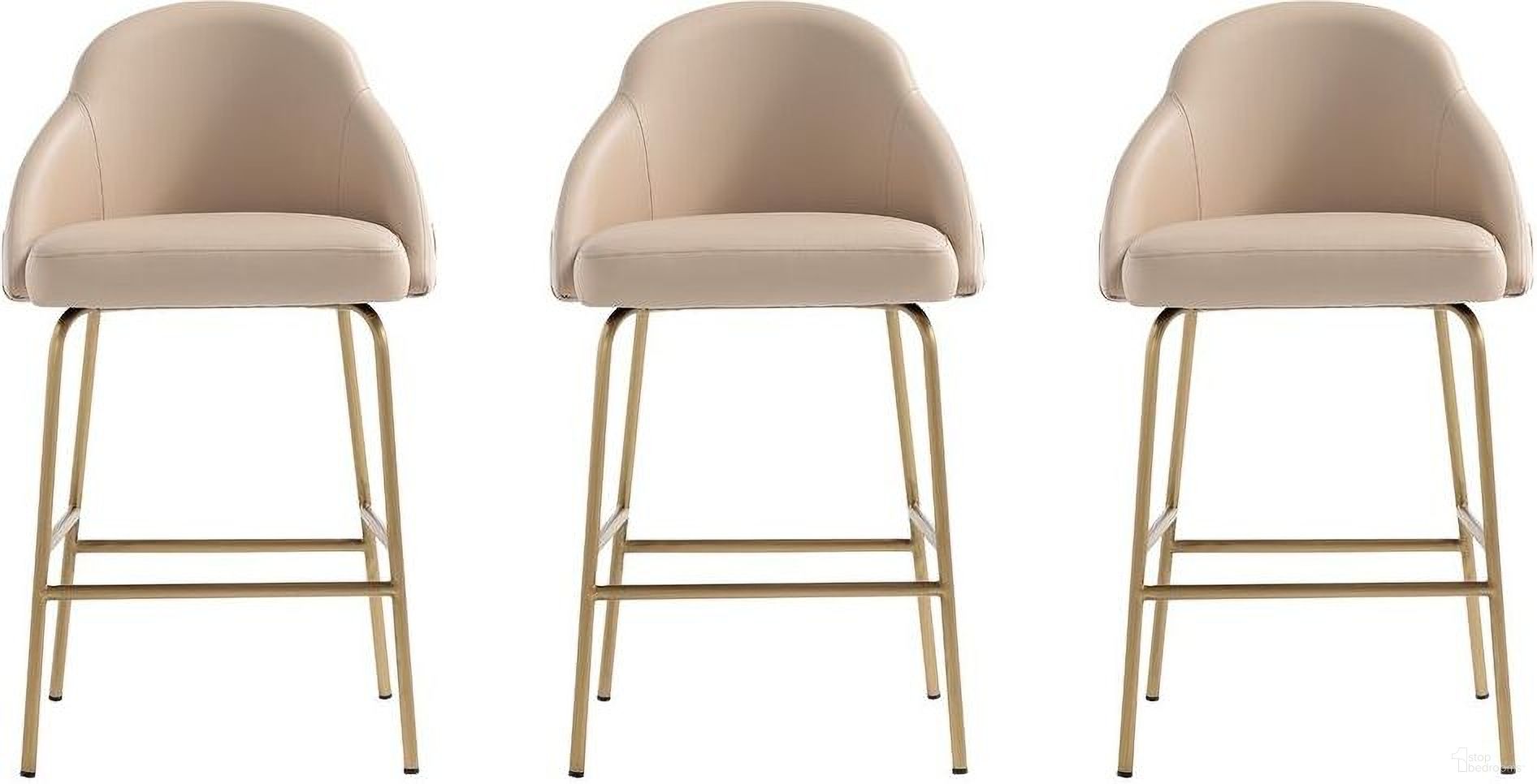 The appearance of Gracie Counter Stool Set of 3 In Tan and Gold designed by Manhattan Comfort in the modern / contemporary interior design. This tan and gold piece of furniture was selected by 1StopBedrooms from Gracie Collection to add a touch of cosiness and style into your home. Sku: CS019-GTN;CS019-GTN;CS019-GTN. Material: Steel.