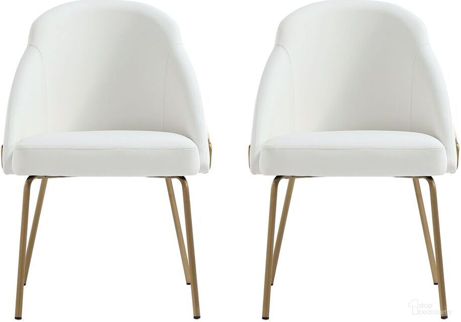 The appearance of Gracie Dining Chair Set of 2 In White and Gold designed by Manhattan Comfort in the modern / contemporary interior design. This white and gold piece of furniture was selected by 1StopBedrooms from Gracie Collection to add a touch of cosiness and style into your home. Sku: DC100-GWH;DC100-GWH. Material: Steel. Chair Type: Side Chair.