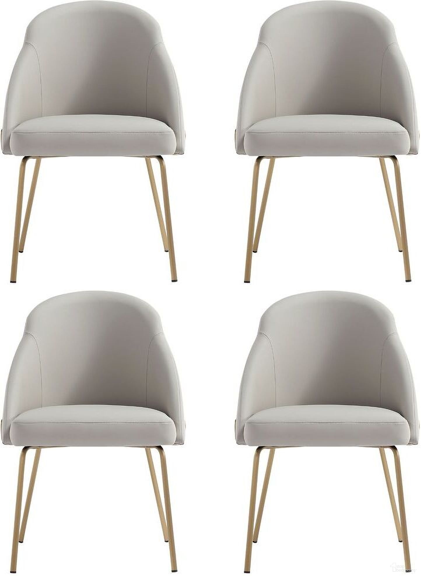 The appearance of Gracie Dining Chair Set of 4 In Stone and Gold designed by Manhattan Comfort in the modern / contemporary interior design. This stone and gold piece of furniture was selected by 1StopBedrooms from Gracie Collection to add a touch of cosiness and style into your home. Sku: DC100-GST;DC100-GST;DC100-GST;DC100-GST. Material: Steel. Chair Type: Side Chair.