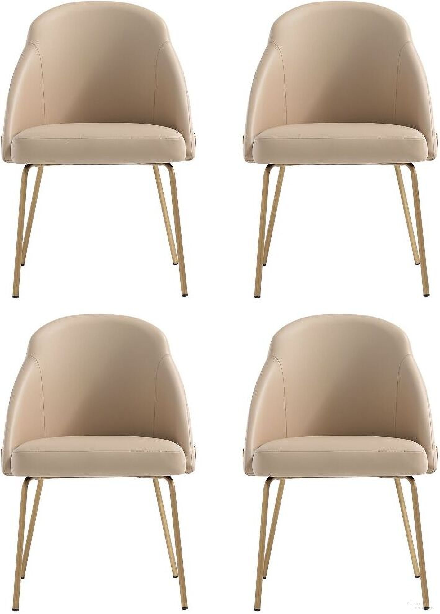The appearance of Gracie Dining Chair Set of 4 In Tan and Gold designed by Manhattan Comfort in the modern / contemporary interior design. This tan and gold piece of furniture was selected by 1StopBedrooms from Gracie Collection to add a touch of cosiness and style into your home. Sku: DC100-GTN;DC100-GTN;DC100-GTN;DC100-GTN. Material: Steel. Chair Type: Side Chair.