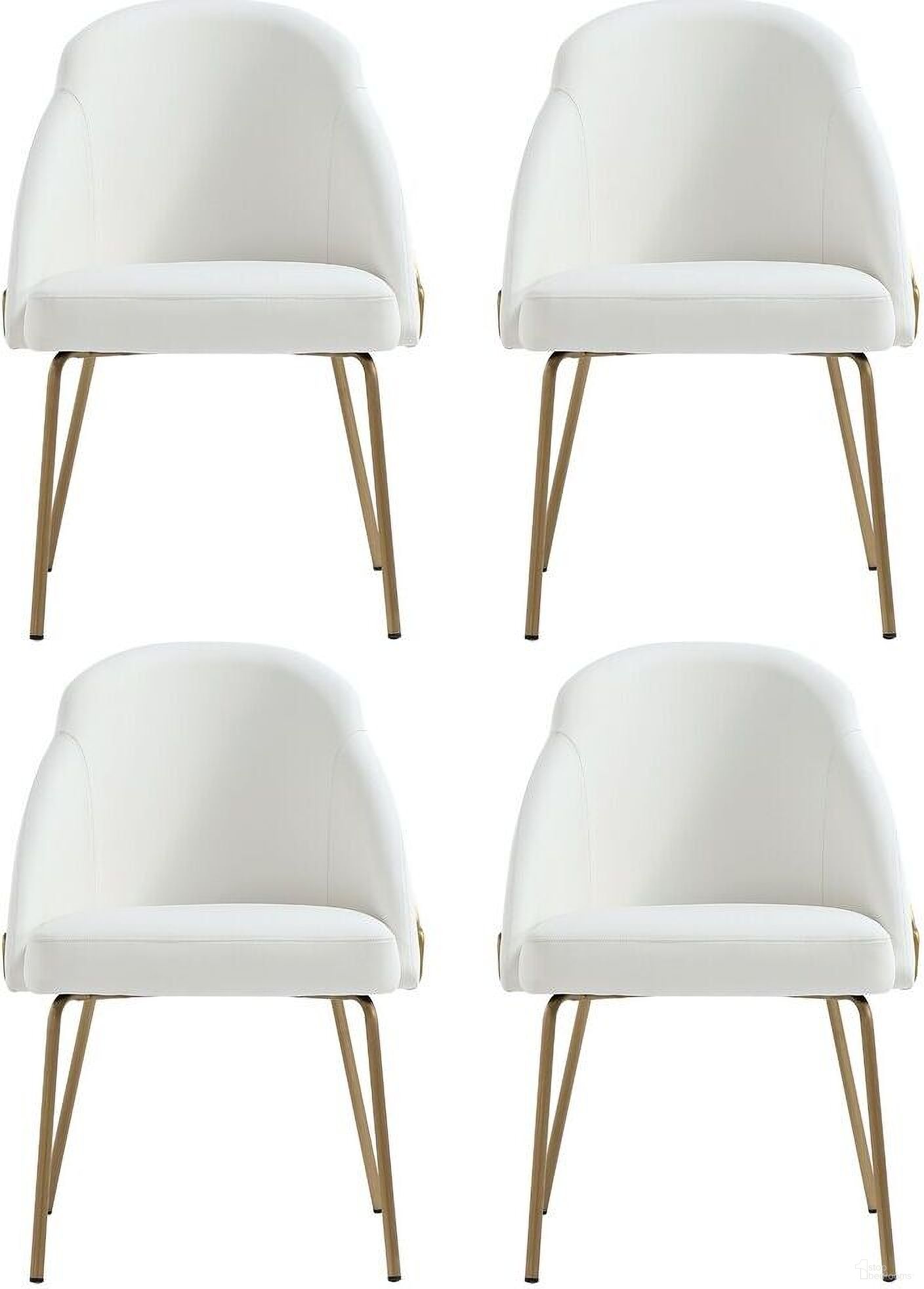 The appearance of Gracie Dining Chair Set of 4 In White and Gold designed by Manhattan Comfort in the modern / contemporary interior design. This white and gold piece of furniture was selected by 1StopBedrooms from Gracie Collection to add a touch of cosiness and style into your home. Sku: DC100-GWH;DC100-GWH;DC100-GWH;DC100-GWH. Material: Steel. Chair Type: Side Chair.