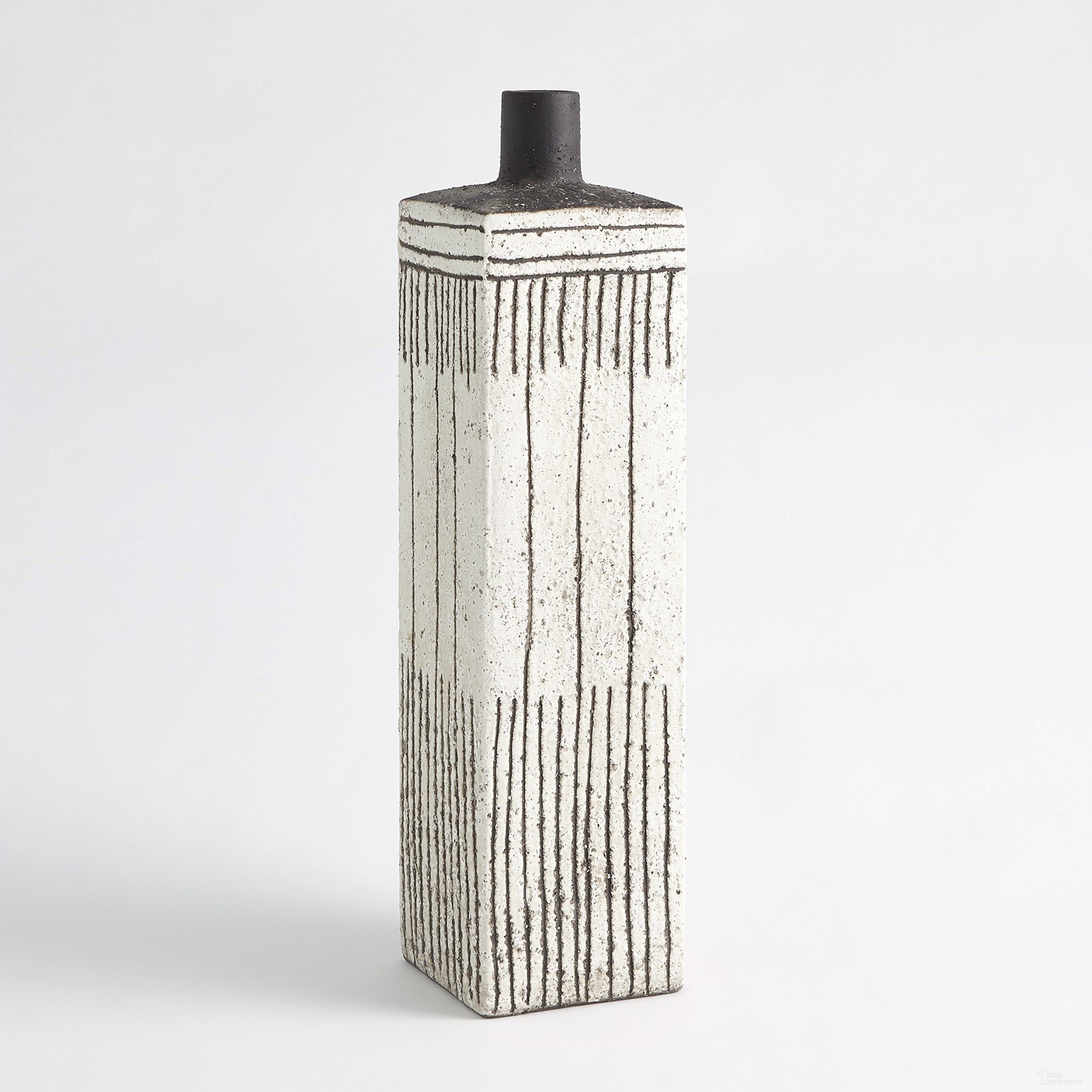 Graffiti Square Vase In White