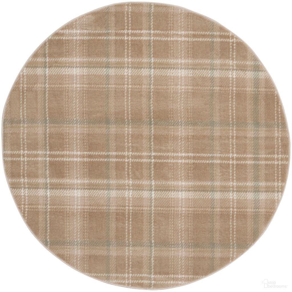 Grafix 4' x 4' Round Indoor Rug In Taupe