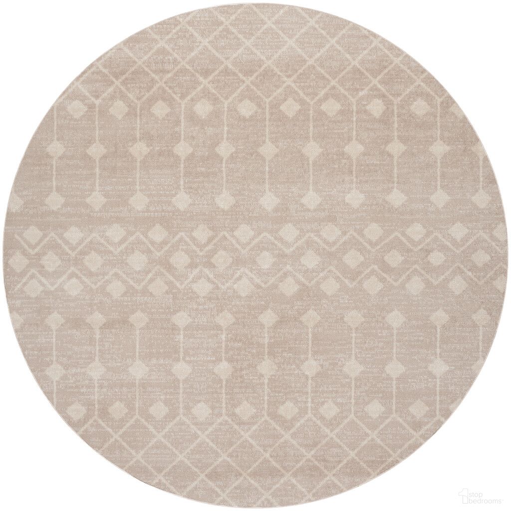 The appearance of Grafix 5'3" x 5'3" Round Indoor Rug In Beige designed by Nourison in the bohemian interior design. This beige piece of furniture  was selected by 1StopBedrooms from Grafix Collection to add a touch of cosiness and style into your home. Sku: 99446986955. Material: Polypropylene.