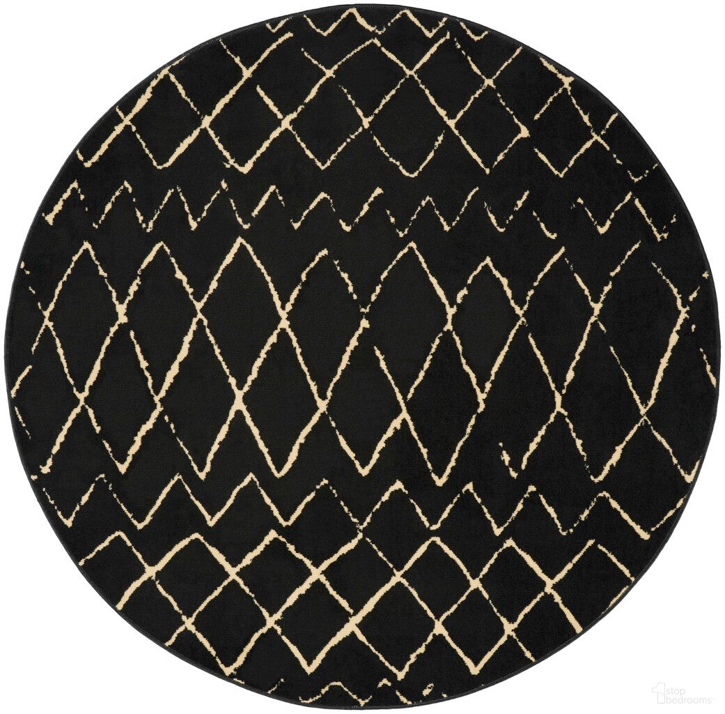 The appearance of Grafix 5'3" x 5'3" Round Bohemian Indoor Rug In Black designed by Nourison in the bohemian interior design. This black piece of furniture was selected by 1StopBedrooms from Grafix Collection to add a touch of cosiness and style into your home. Sku: 99446809490. Material: Polypropylene.