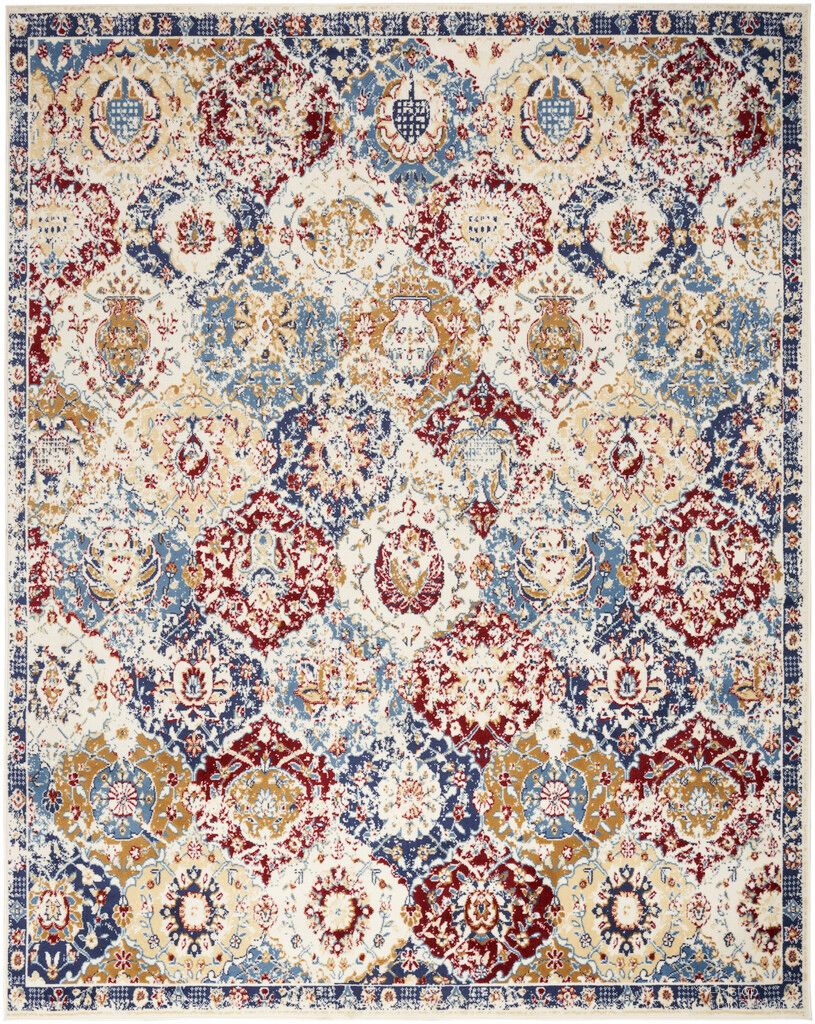 The appearance of Grafix 7'10" x 9'10" Indoor Rug In Blue Multi designed by Nourison in the rustic / southwestern interior design. This blue multi piece of furniture was selected by 1StopBedrooms from Grafix Collection to add a touch of cosiness and style into your home. Sku: 99446900470. Material: Polypropylene.