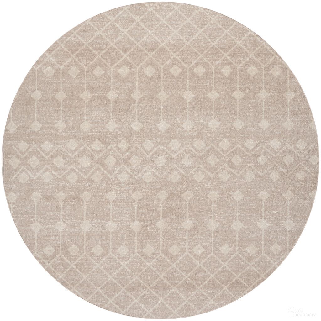 The appearance of Grafix 8' x 8' Round Indoor Rug In Beige designed by Nourison in the bohemian interior design. This beige piece of furniture  was selected by 1StopBedrooms from Grafix Collection to add a touch of cosiness and style into your home. Sku: 99446986641. Material: Polypropylene.