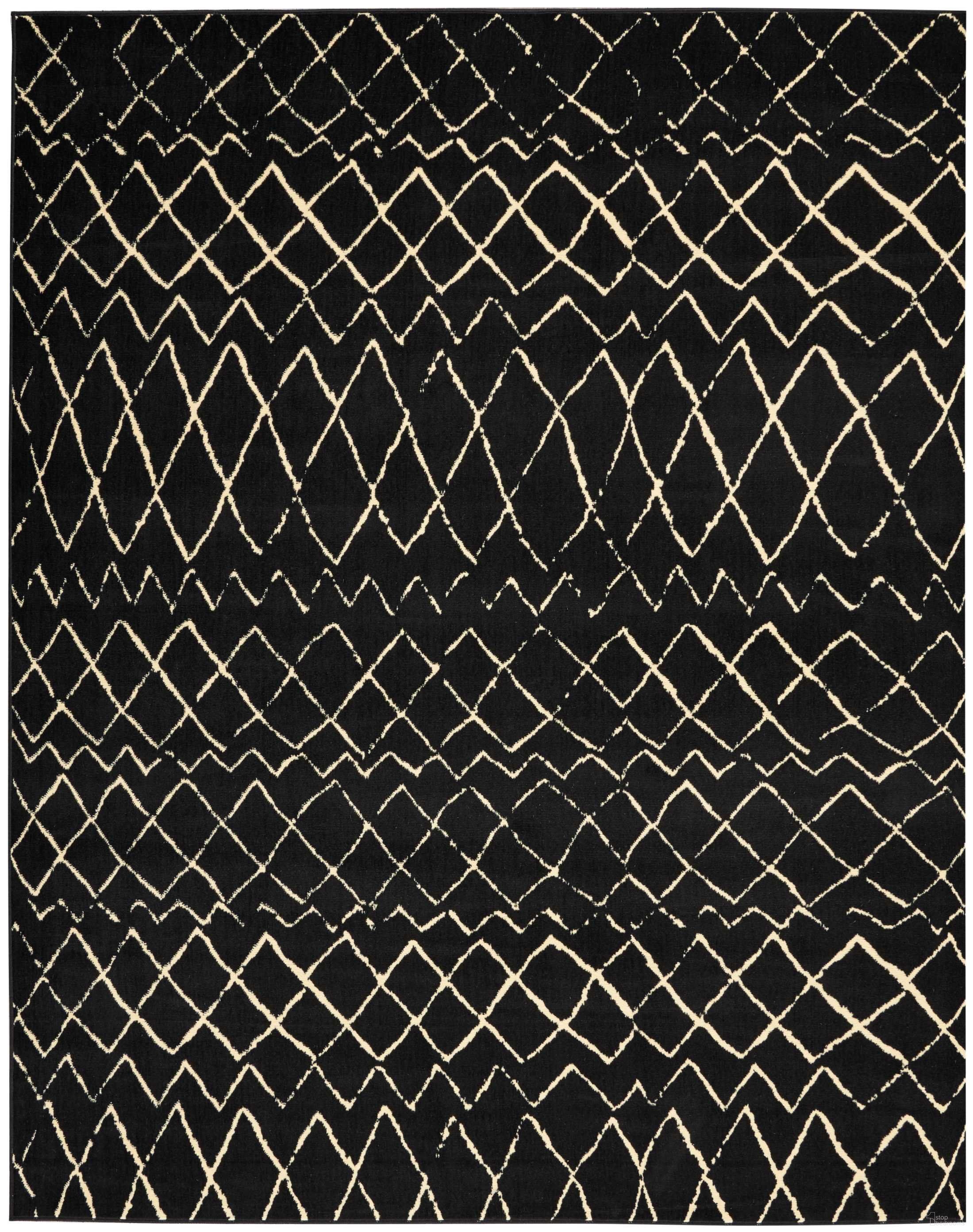 The appearance of Grafix Black 7'10" x 9'10" Bohemian Area Rug designed by Nourison in the bohemian interior design. This black piece of furniture was selected by 1StopBedrooms from Grafix Collection to add a touch of cosiness and style into your home. Sku: 99446394828. Material: Polypropylene.