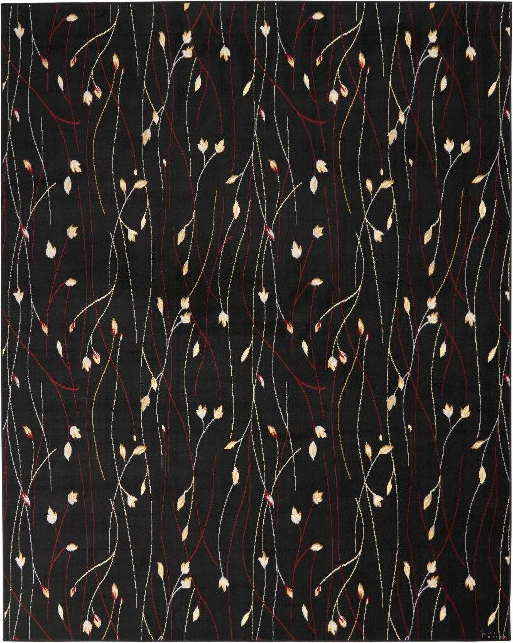 The appearance of Grafix Black 7'10" x 9'10" Area Rug designed by Nourison in the modern / contemporary interior design. This black piece of furniture  was selected by 1StopBedrooms from Grafix Collection to add a touch of cosiness and style into your home. Sku: 99446395177. Material: Polypropylene.